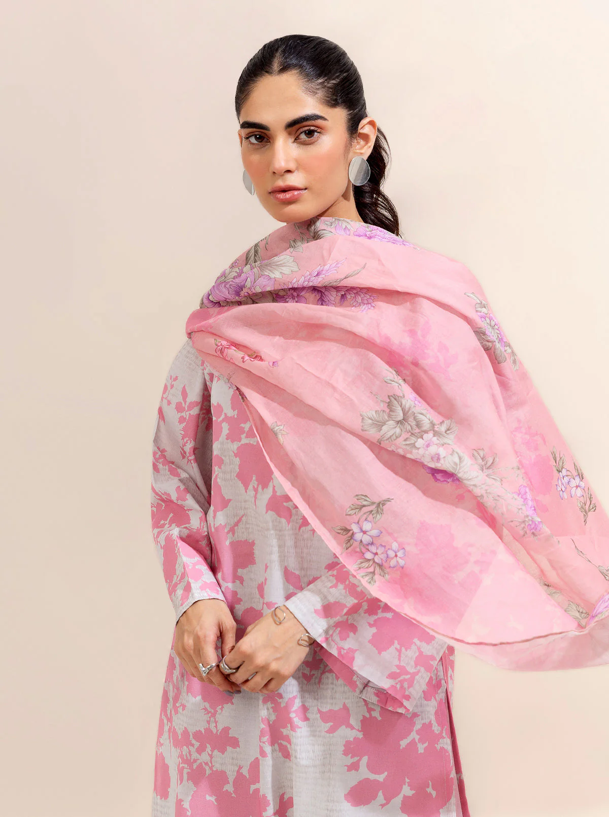 3 PIECE PRINTED LAWN-BLUSH BLOSSOM (UNSTITCHED) - Image 3