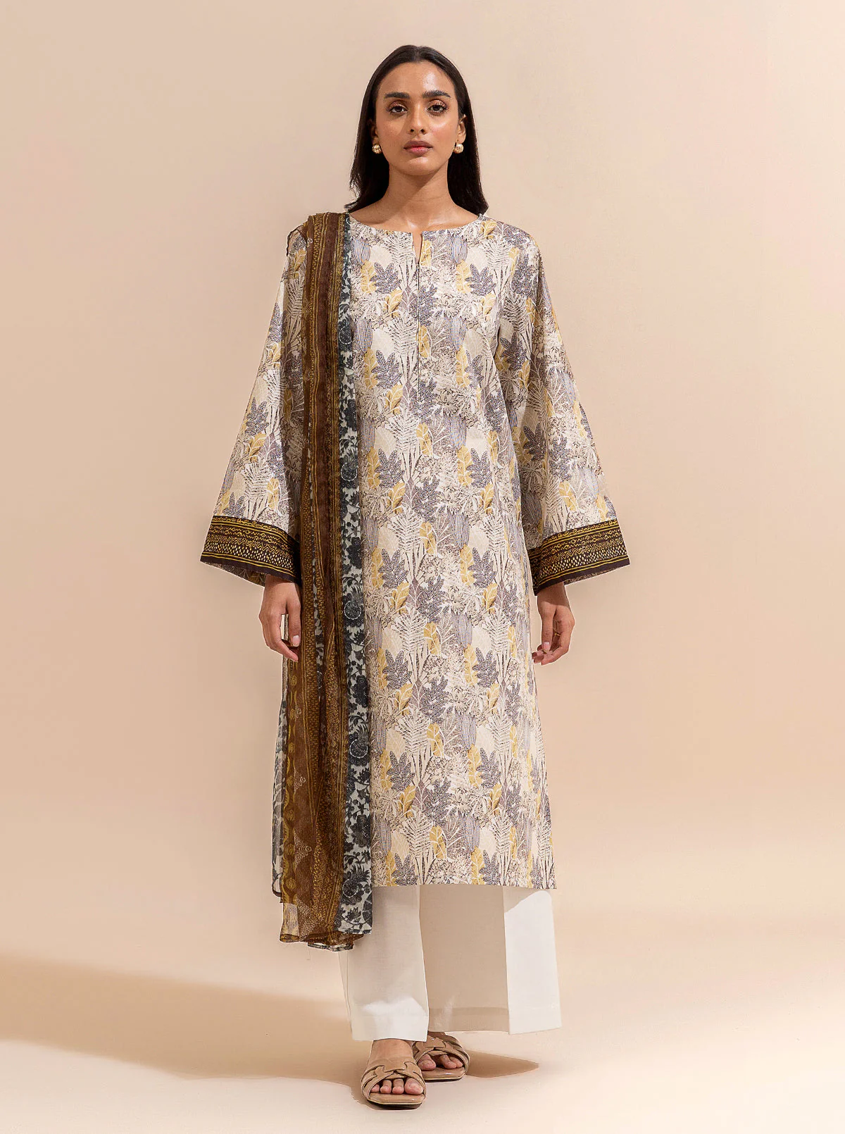 3 PIECE PRINTED LAWN SUIT-LEAFY PRAISE (UNSTITCHED) - Image 2
