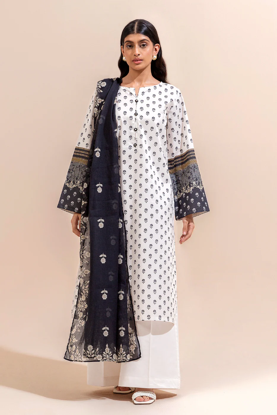 2 PIECE PRINTED LAWN SUIT-DARK ODYSSEY (UNSTITCHED) - Image 2