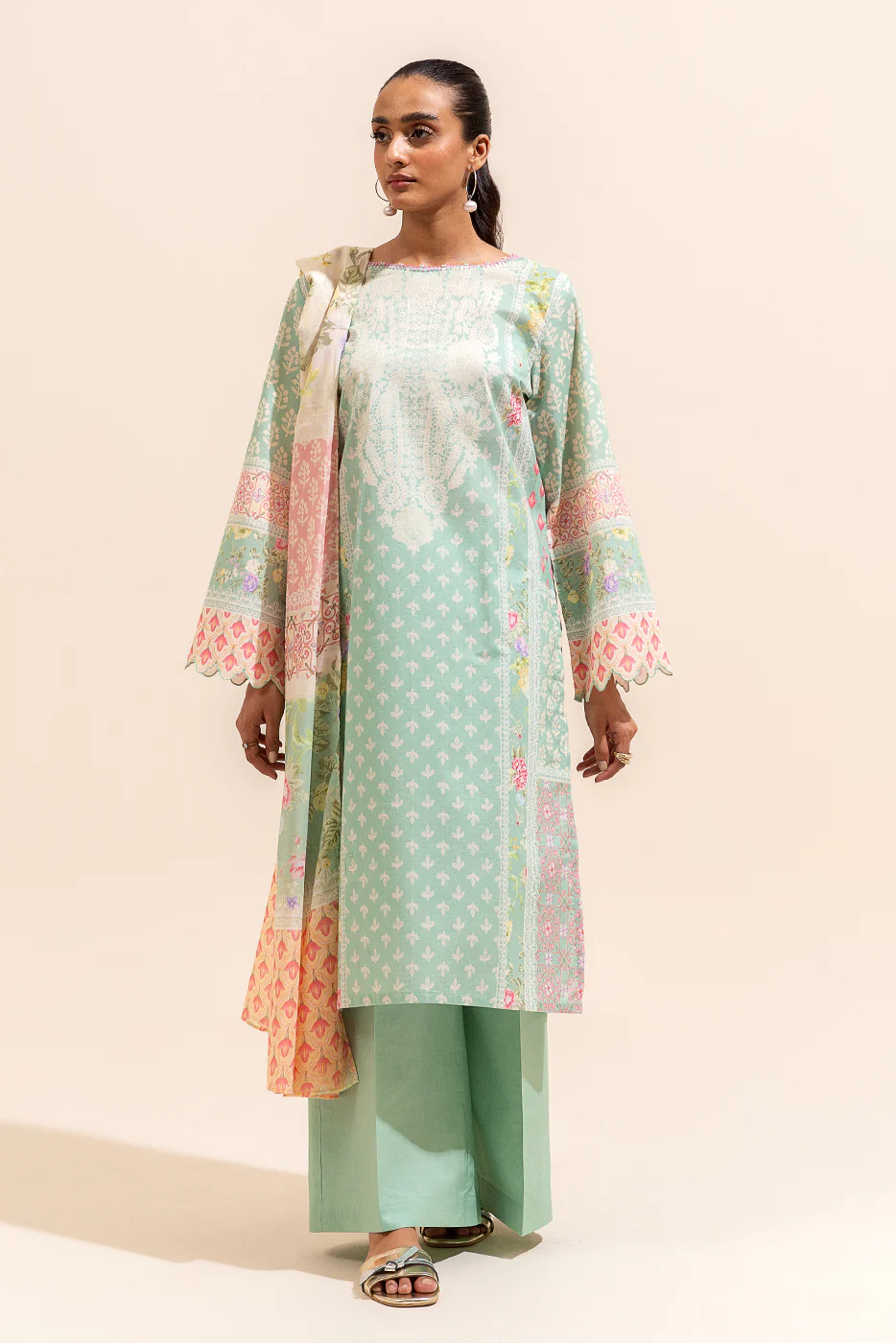 3 PIECE PRINTED LAWN SUIT-LAUREL LIGHT (UNSTITCHED) - Image 2