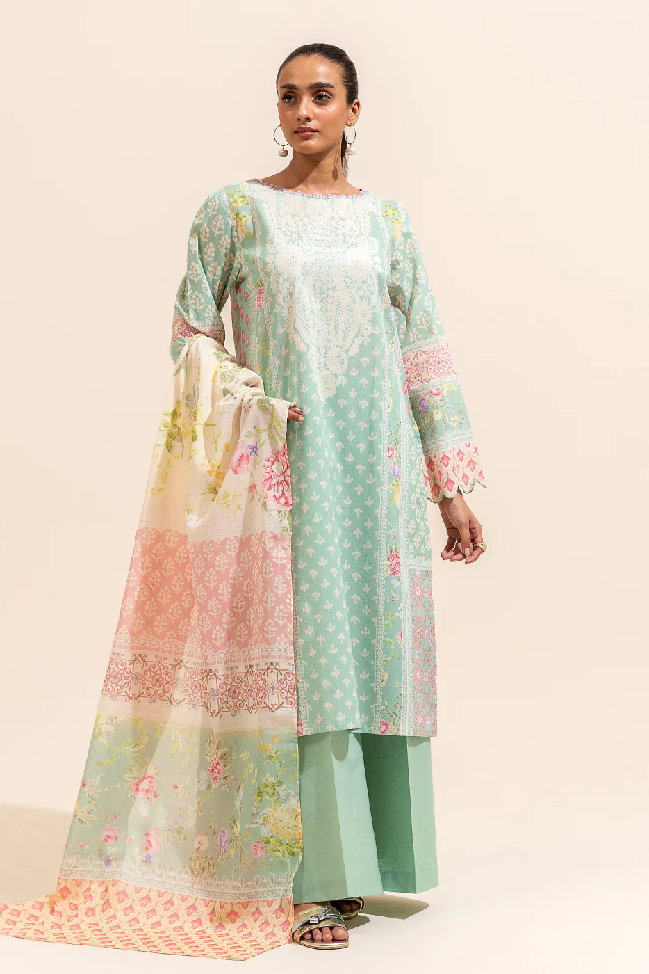 3 PIECE PRINTED LAWN SUIT-LAUREL LIGHT (UNSTITCHED) - Image 4