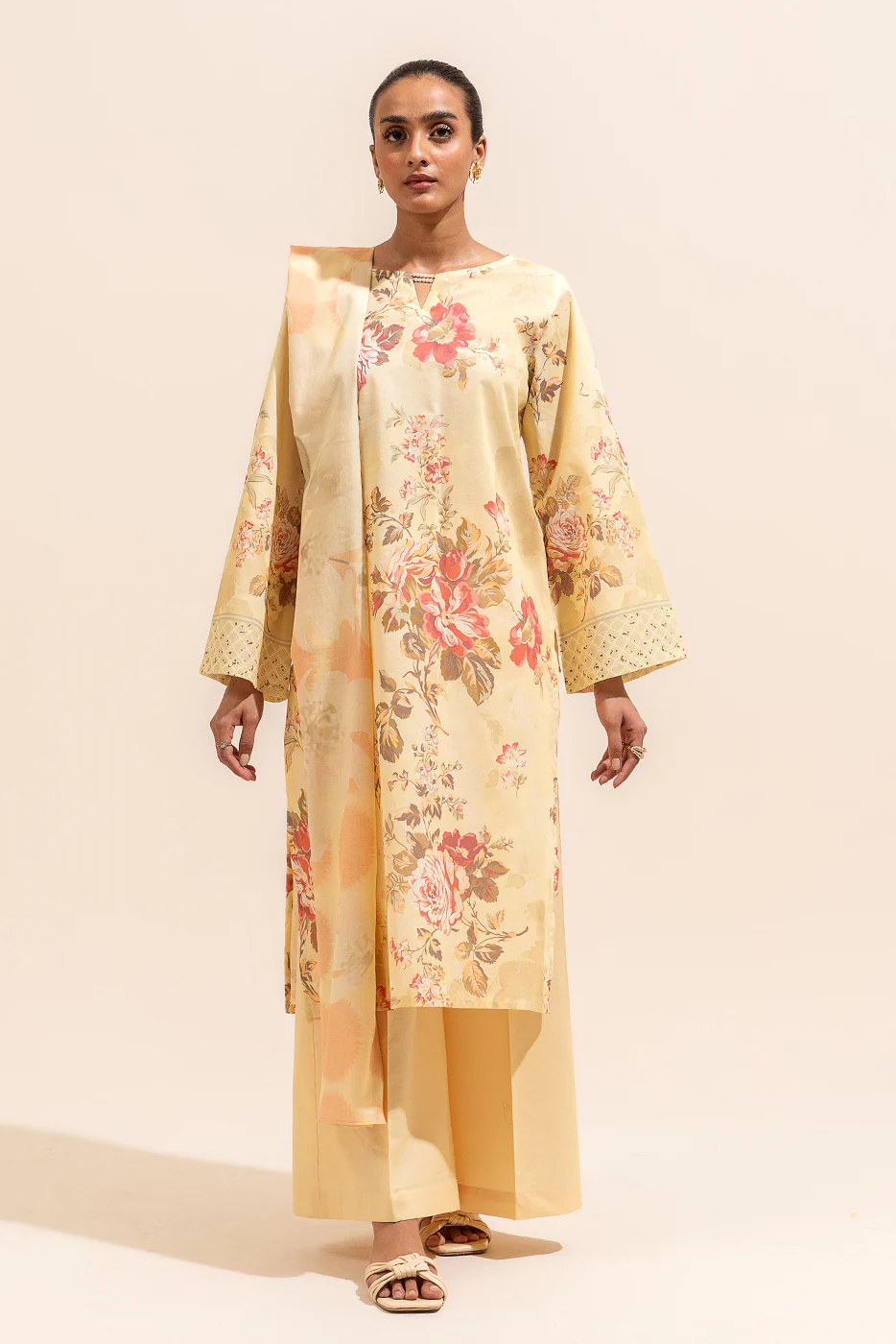 3 PIECE PRINTED LAWN SUIT-VINTAGE VEIL (UNSTITCHED) - Image 5
