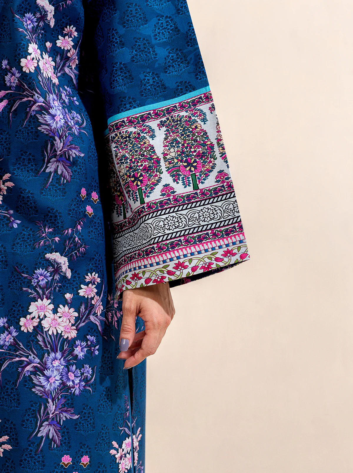 2 PIECE PRINTED LAWN SUIT-MIDNIGHT BISMUTH (UNSTITCHED) - Image 6