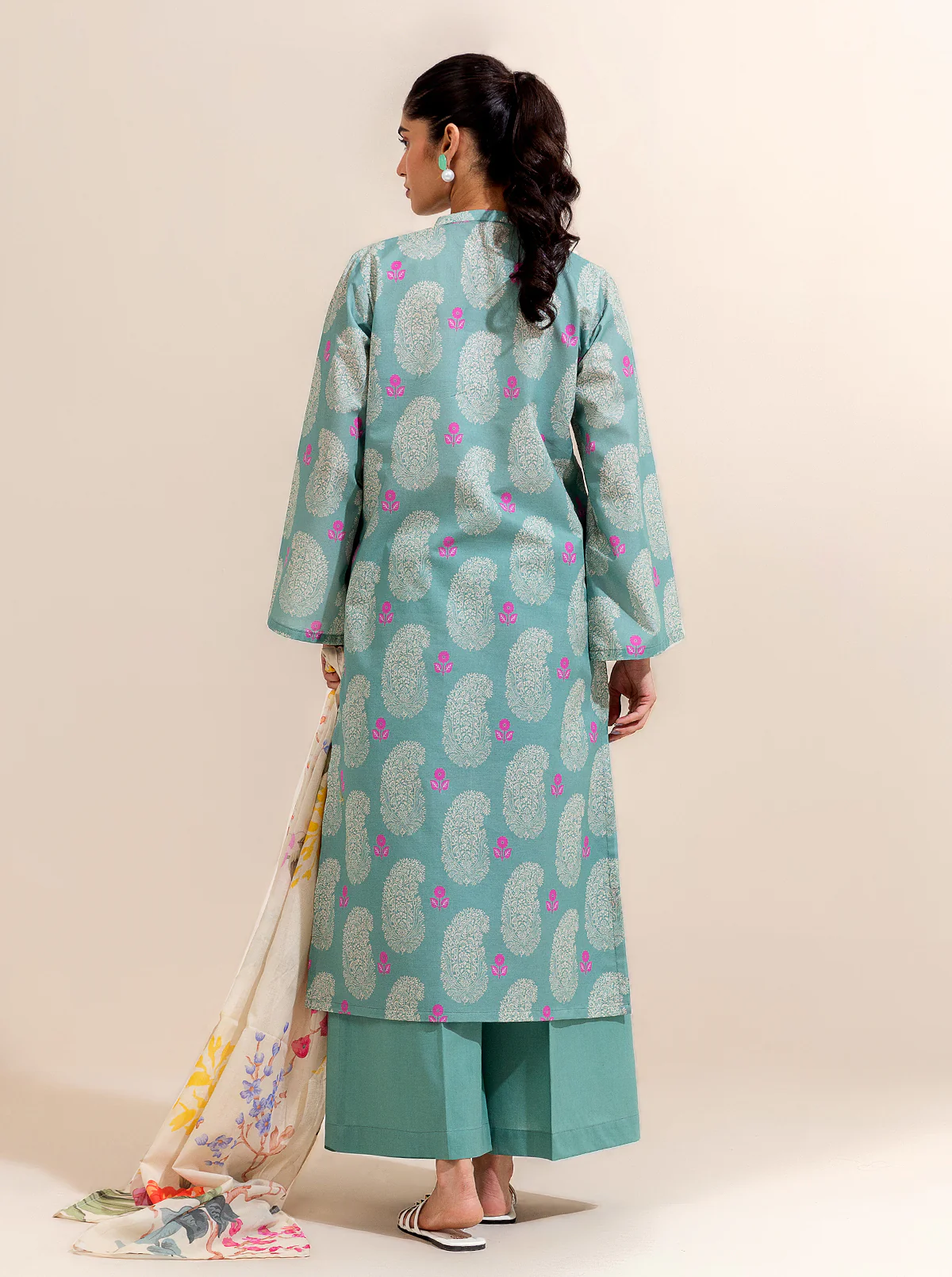 2 PIECE PRINTED LAWN SUIT-SEA SOUL (UNSTITCHED) - Image 4
