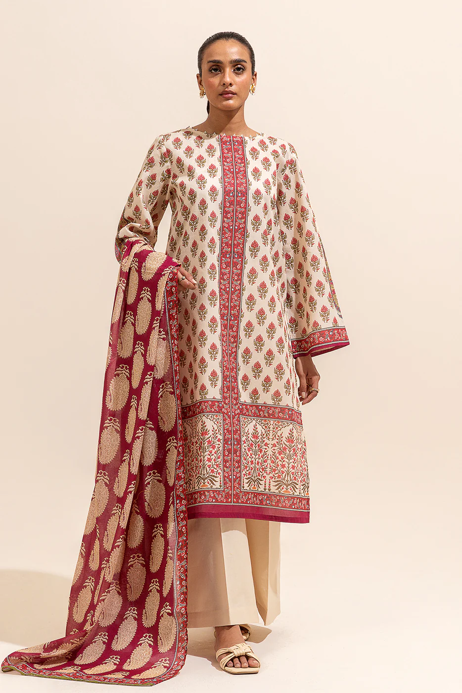 2 PIECE PRINTED LAWN SUIT-TIMELESS TRANCE (UNSTITCHED) - Image 5