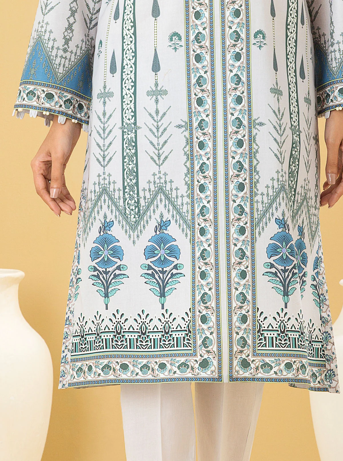 1 PIECE - PRINTED LAWN SHIRT - SPRING ESSENTIAL - Image 2