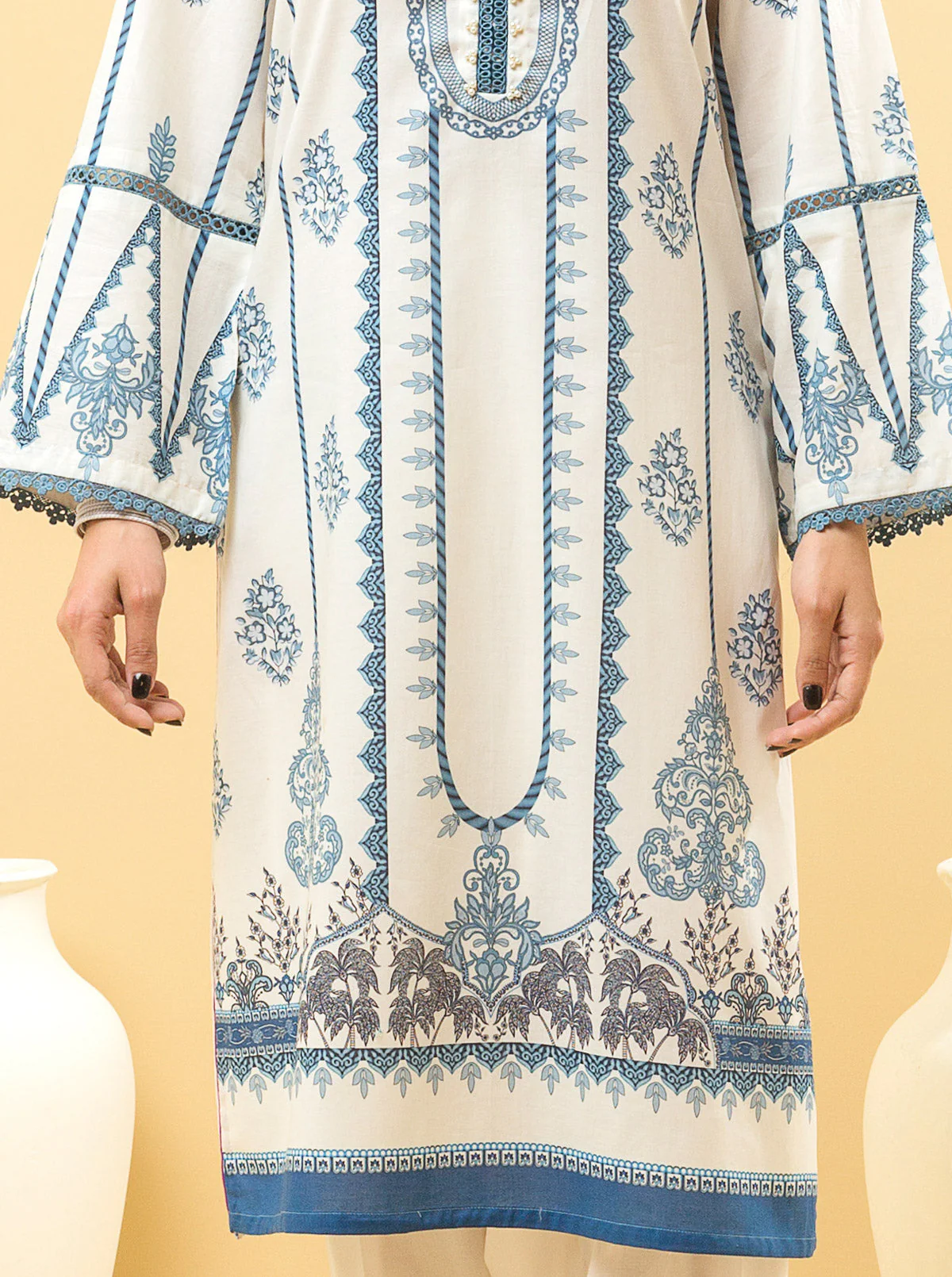 2 PIECE - PRINTED LAWN SUIT - CERULEAN OPAL - Image 2