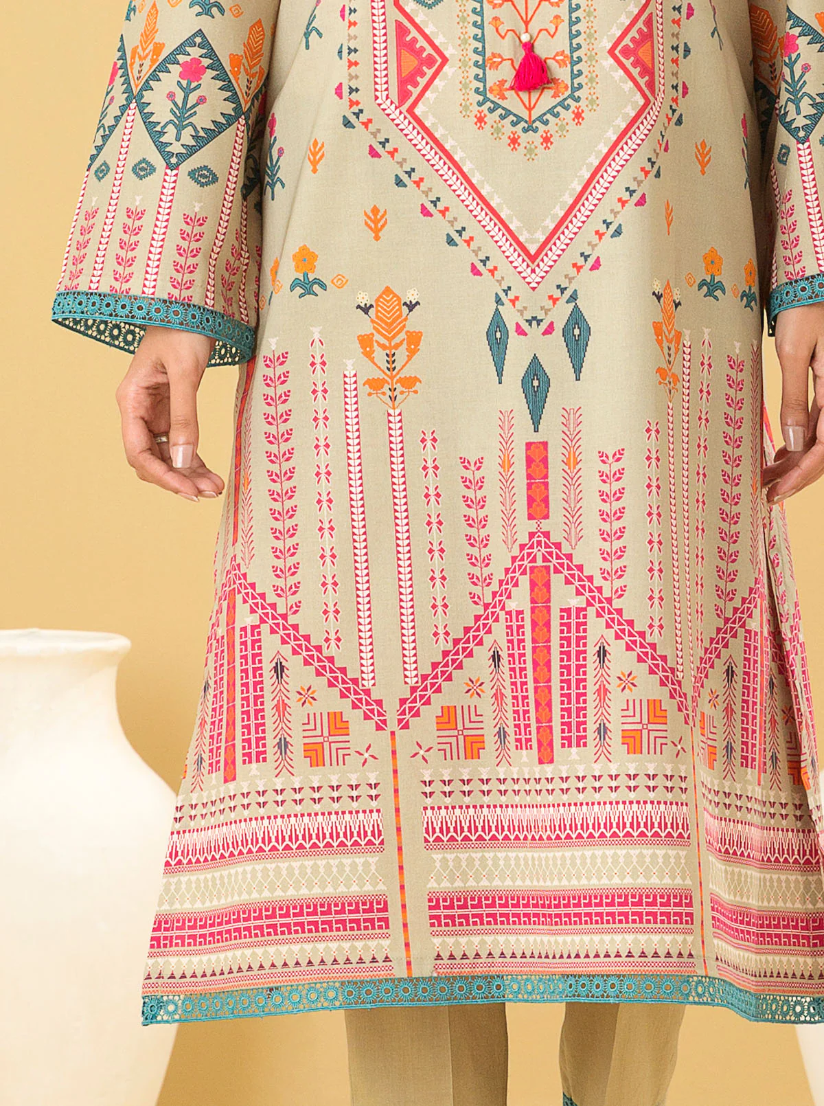 2 PIECE - PRINTED LAWN SUIT - ANTIQUE CRAFT - Image 2