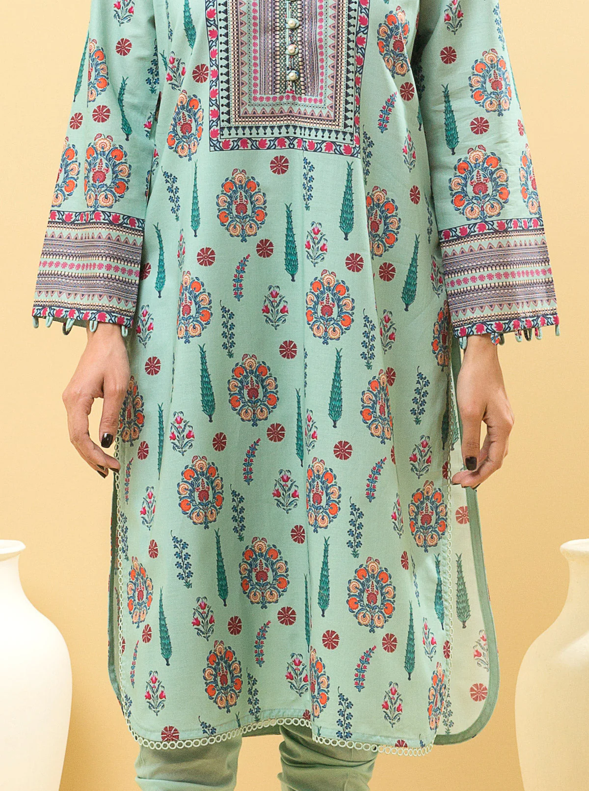 1 PIECE - PRINTED LAWN SHIRT - JEWEL GLEAM - Image 2