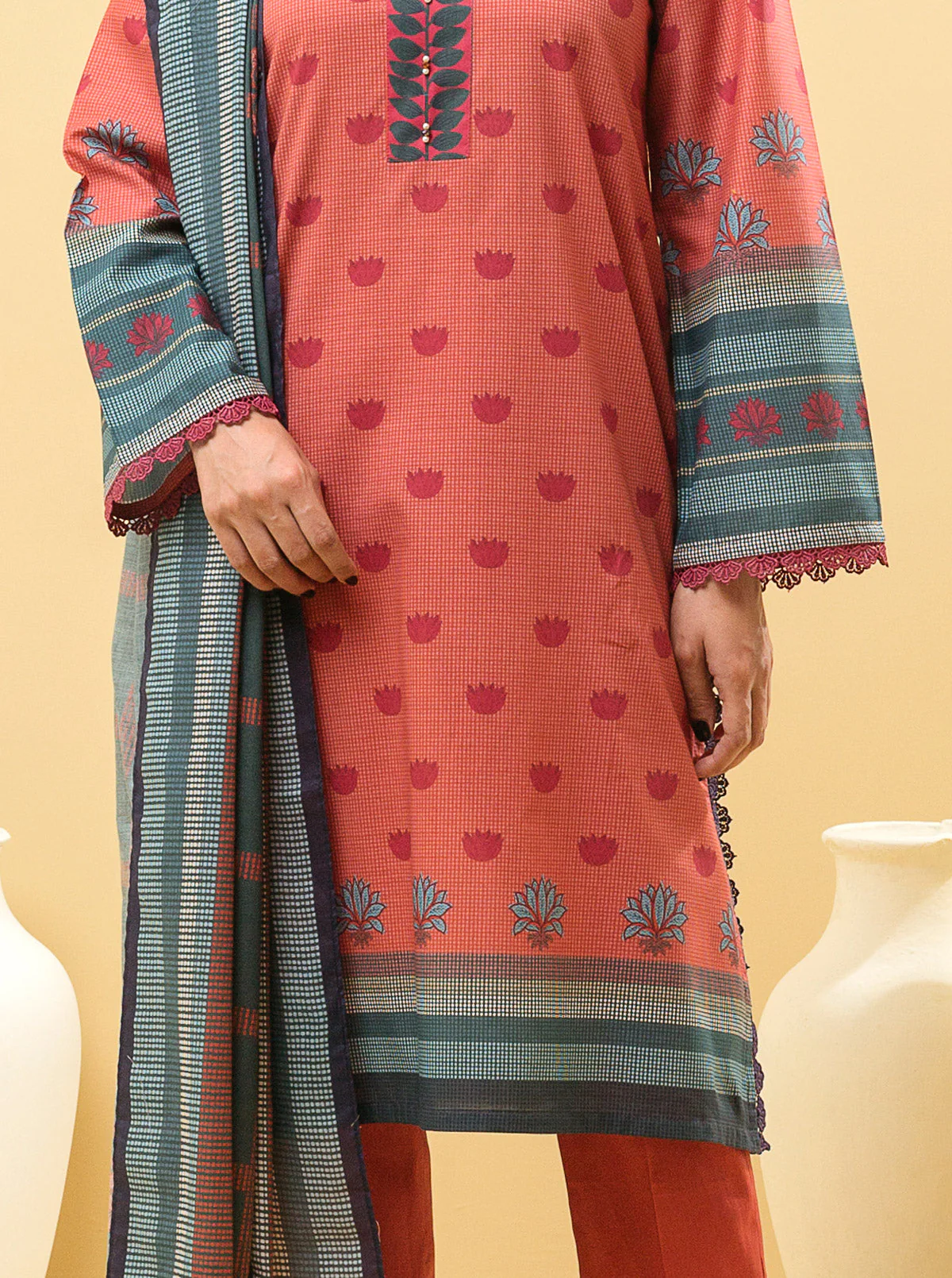 2 PIECE - PRINTED LAWN SUIT - ELEGANT ETHNIC - Image 2