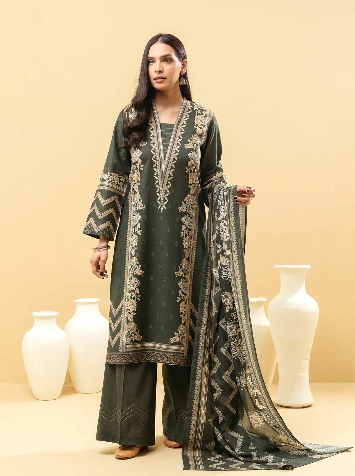 3 PIECE - PRINTED LAWN SUIT - MEADOW BLOSSOM - Image 4