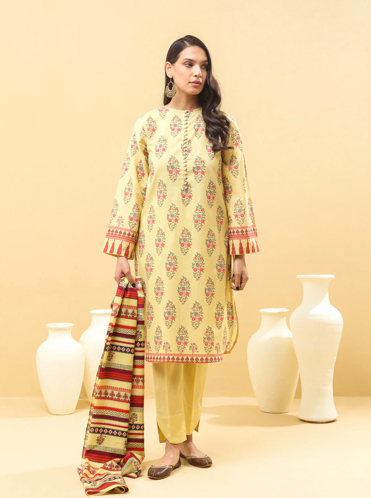 2 PIECE - PRINTED LAWN SUIT - BLOOMING OBSESSION - Image 4