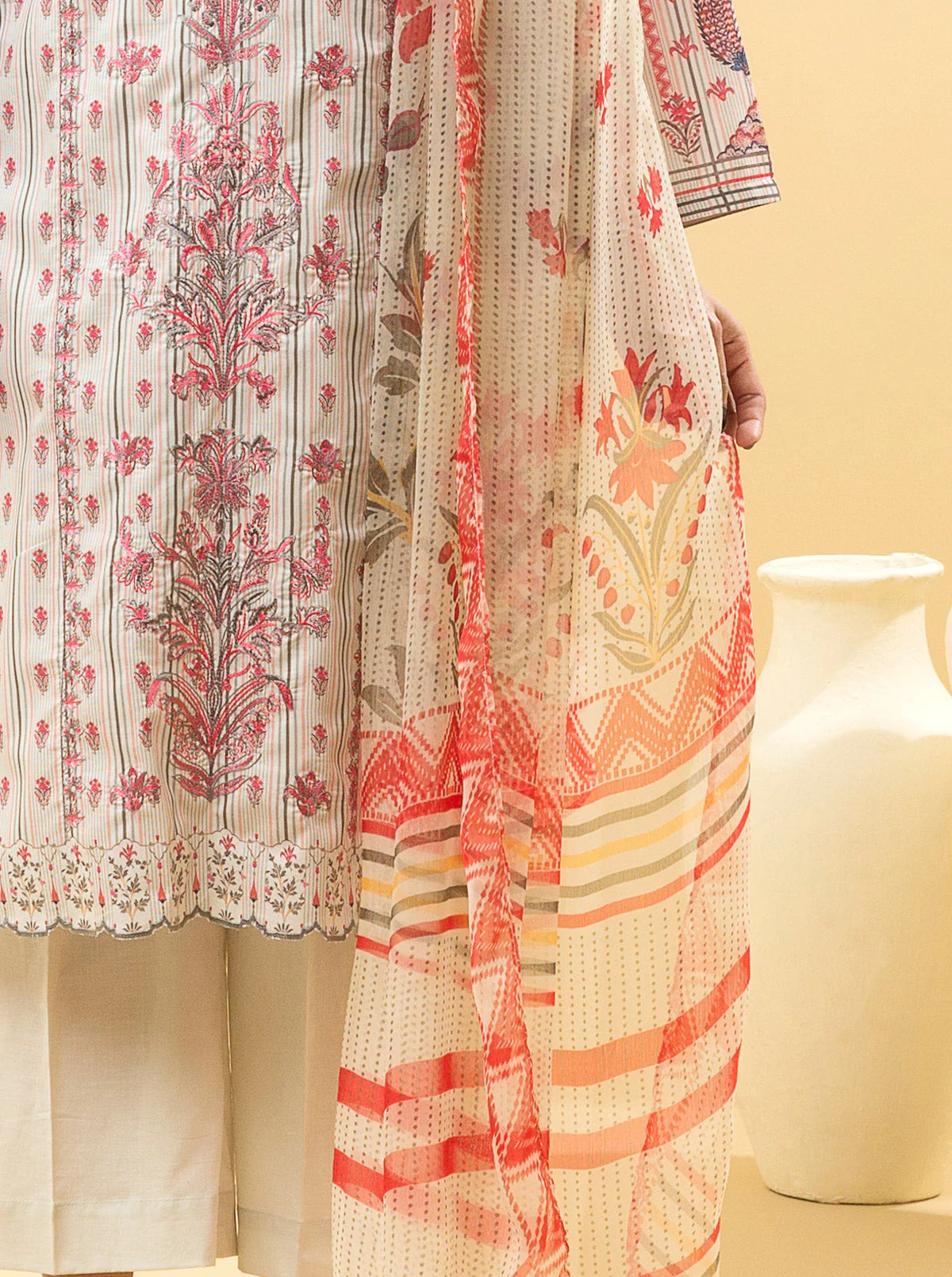 3 PIECE - EMBROIDERED LAWN SUIT - MELLIFLUOUS MELODY - Image 2