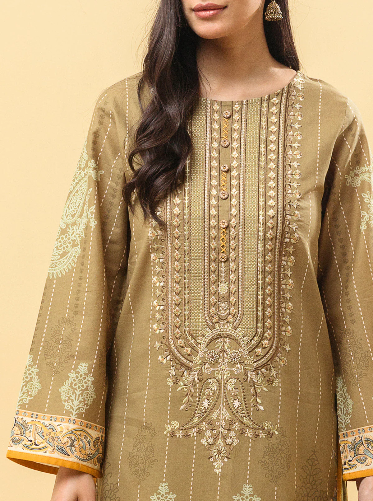 3 PIECE - EMBROIDERED LAWN SUIT - MYSTIC VISTA - Image 4