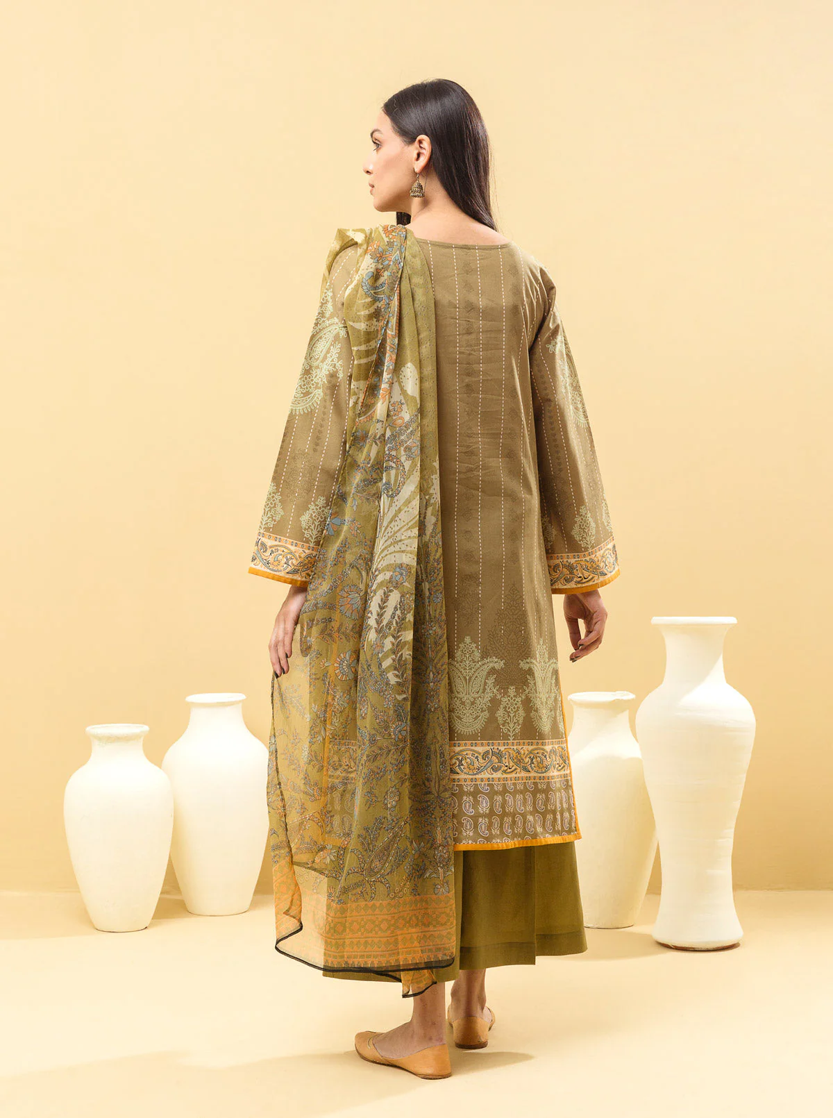 3 PIECE - EMBROIDERED LAWN SUIT - MYSTIC VISTA - Image 6