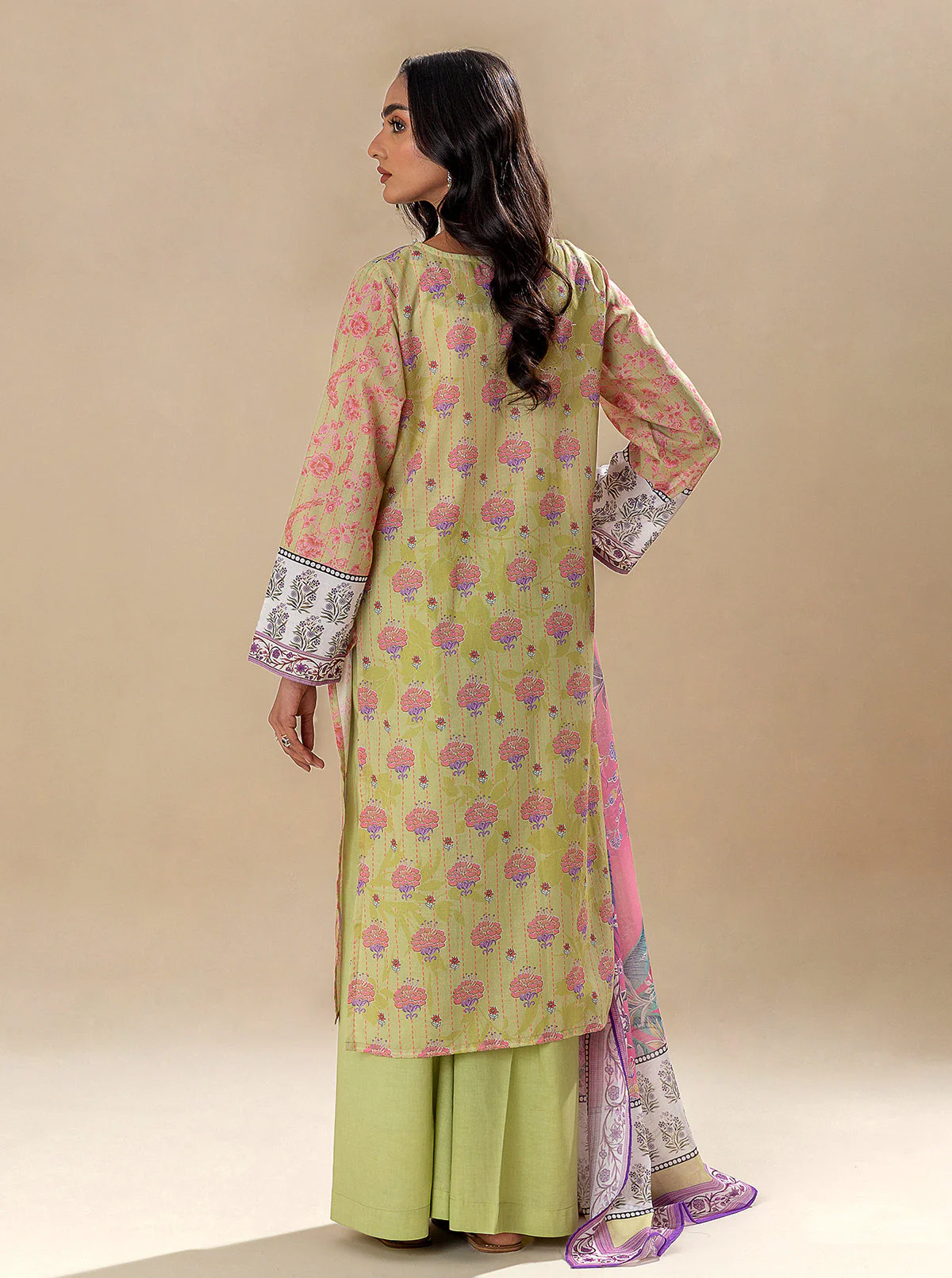 2 PIECE PRINTED LAWN SUIT-VIBRANT BLISS (UNSTITCHED) - Image 4