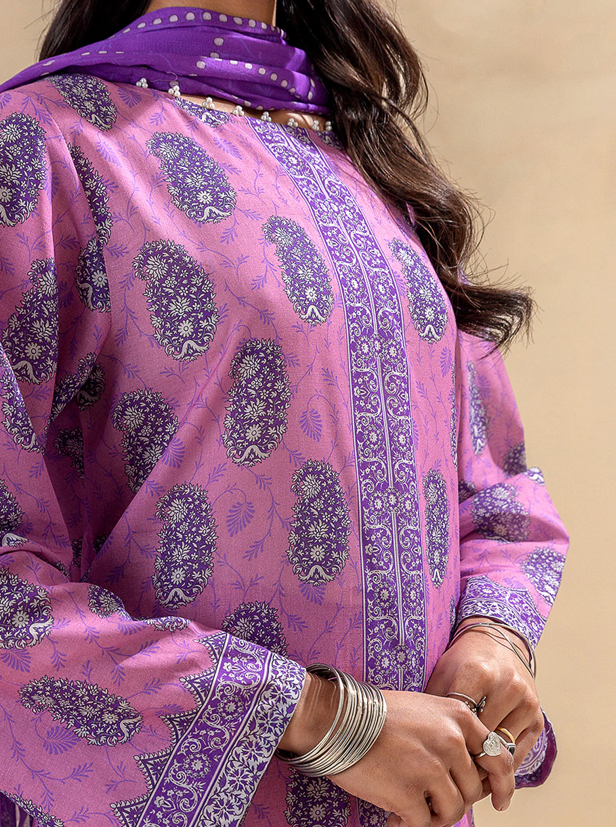 2 PIECE PRINTED LAWN SUIT-CANDY CRUSH (UNSTITCHED) - Image 3