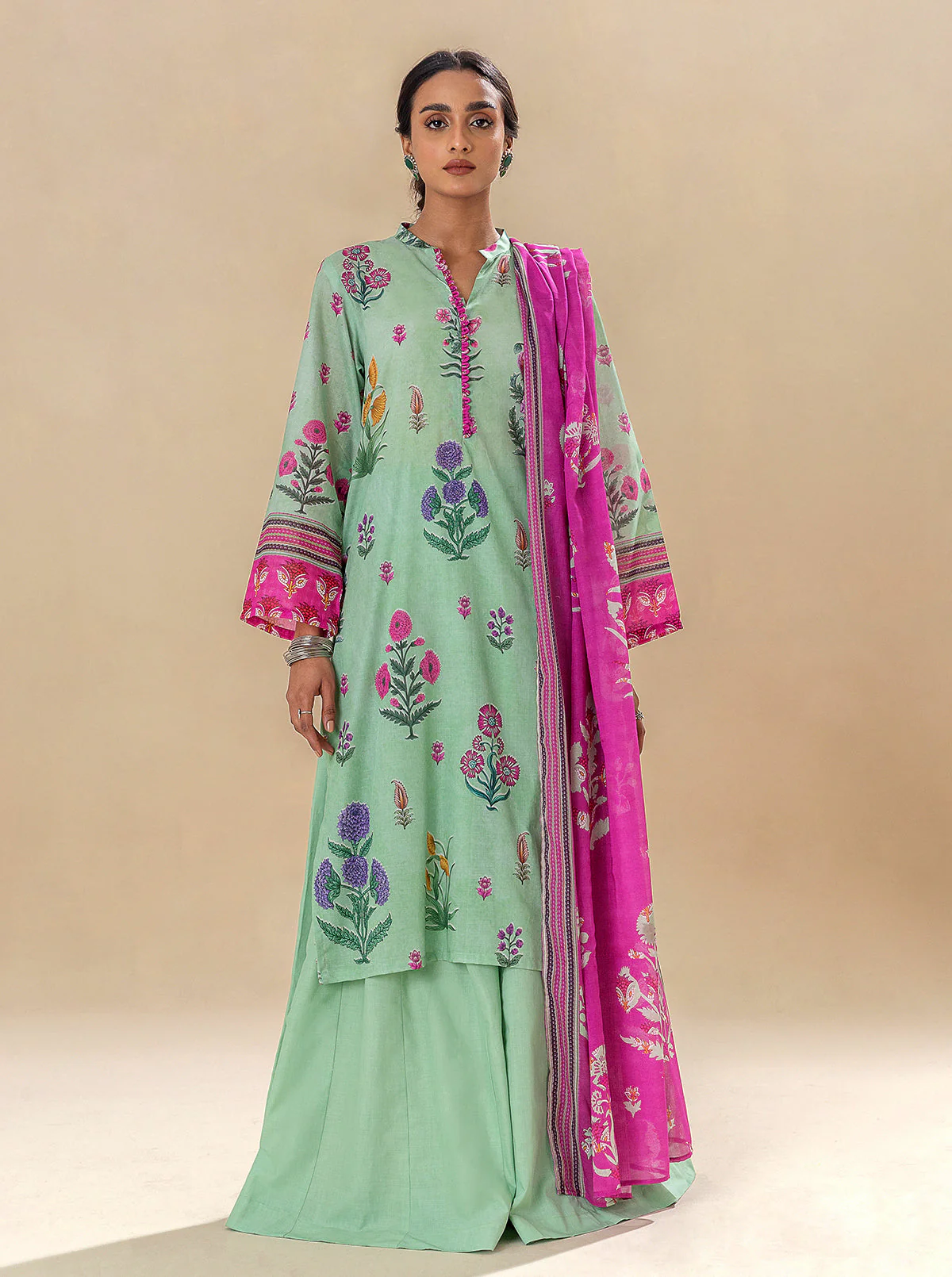 2 PIECE PRINTED LAWN SUIT-MUGHAL ACCENTS (UNSTITCHED) - Image 6