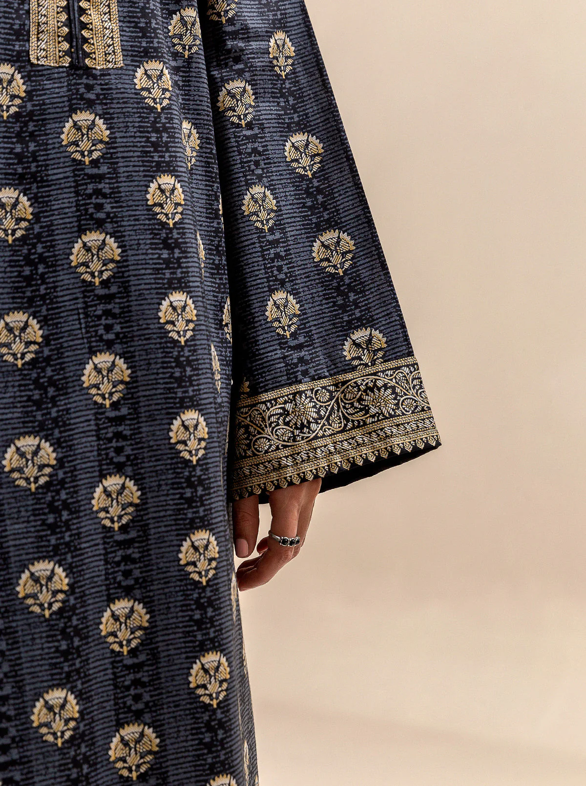 2 PIECE PRINTED LAWN SUIT-COAL SECRET (UNSTITCHED) - Image 2