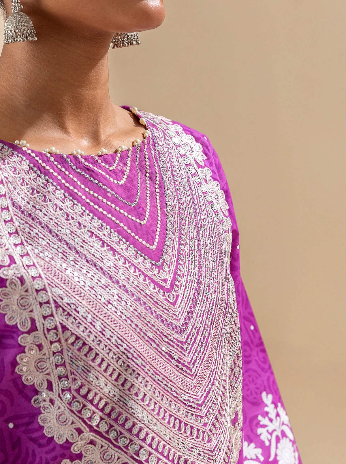 3 PIECE EMBROIDERED LAWN SUIT-CACTUS FLOWER (UNSTITCHED) - Image 6