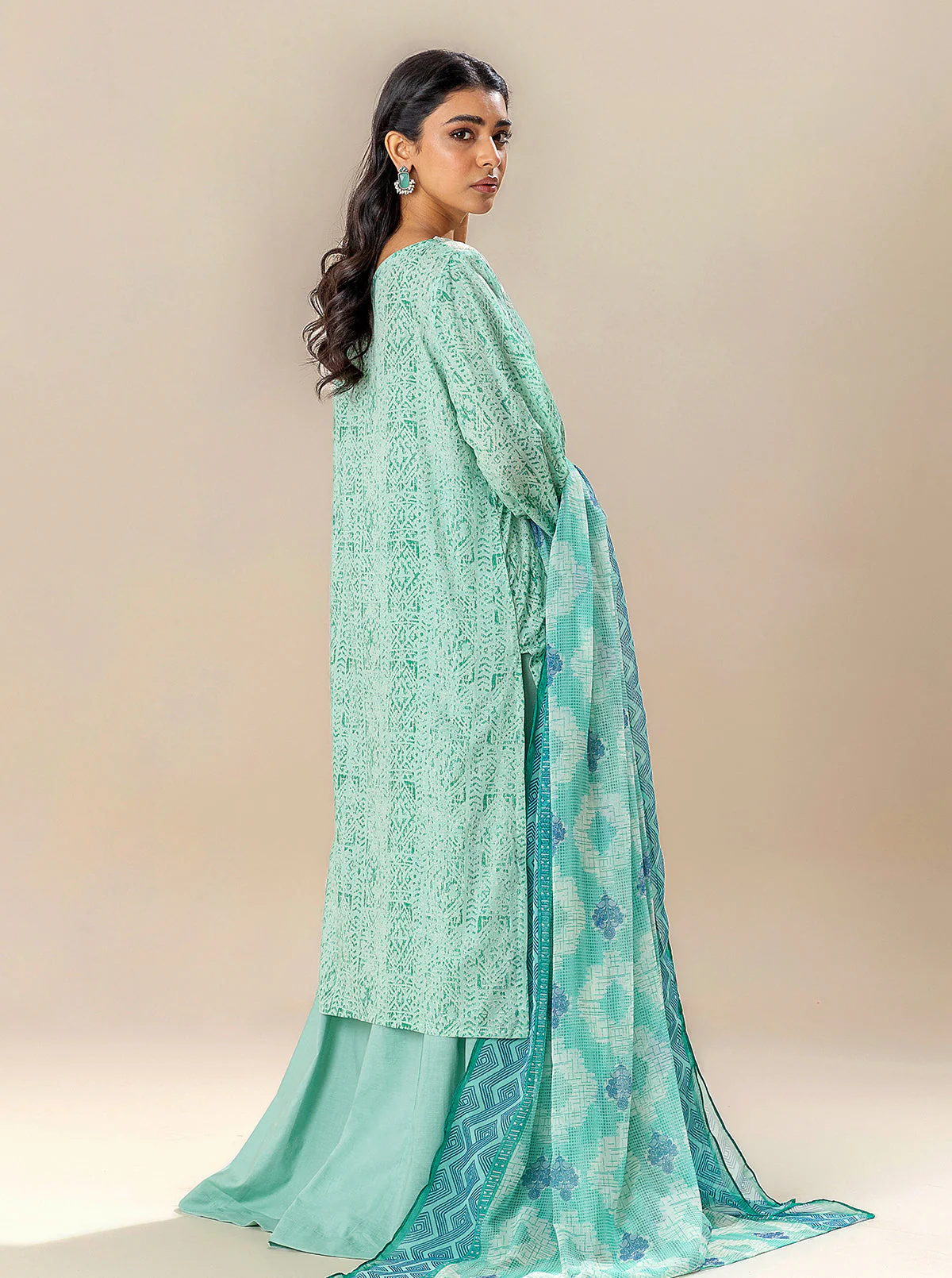 3 PIECE EMBROIDERED LAWN SUIT-MINERAL MINE (UNSTITCHED) - Image 4