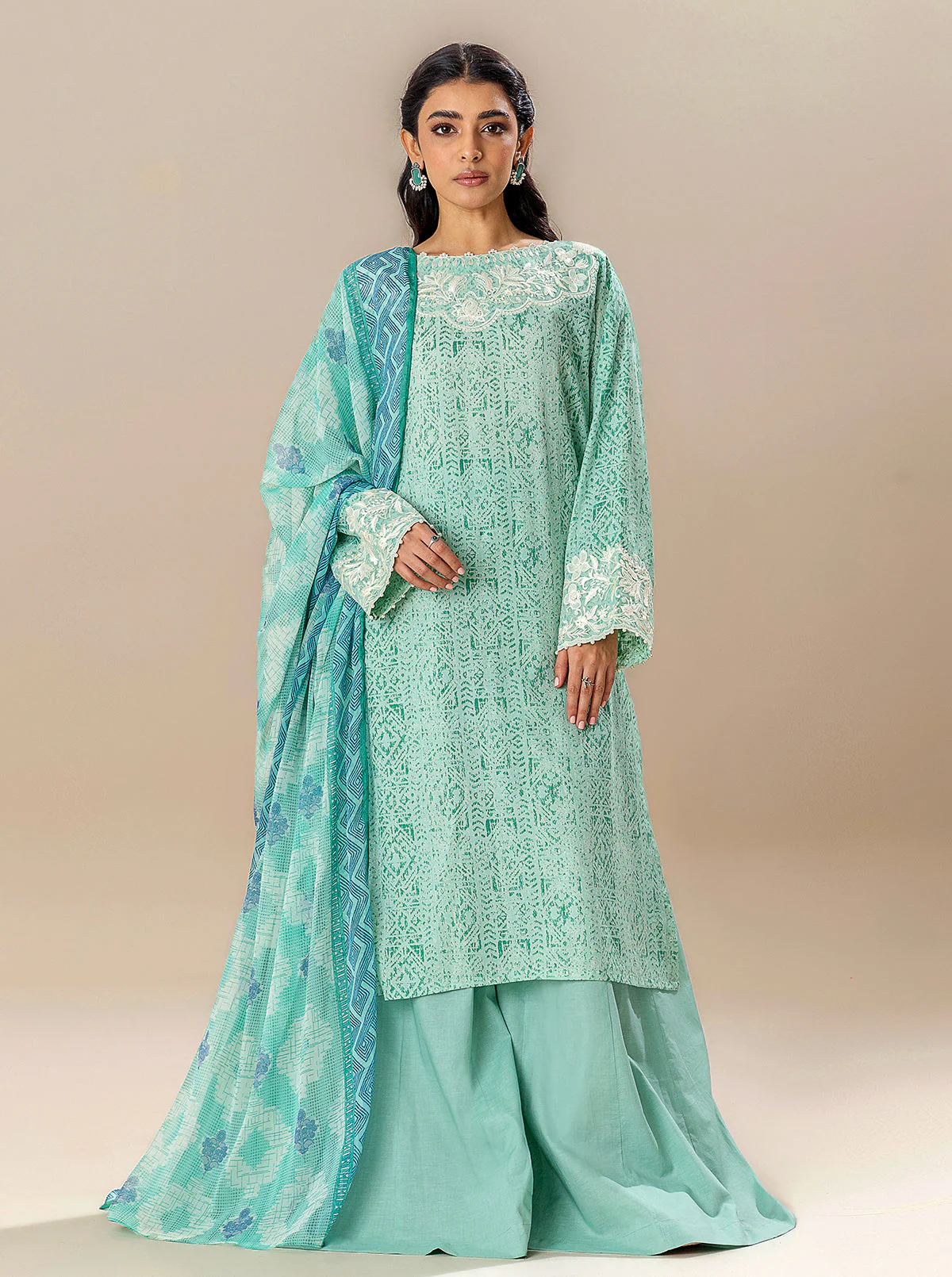 3 PIECE EMBROIDERED LAWN SUIT-MINERAL MINE (UNSTITCHED) - Image 7