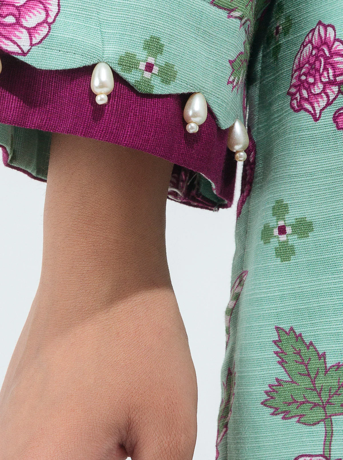 3 PIECE - PRINTED KHADDAR SUIT - INFINITE GARDENIA - Image 5