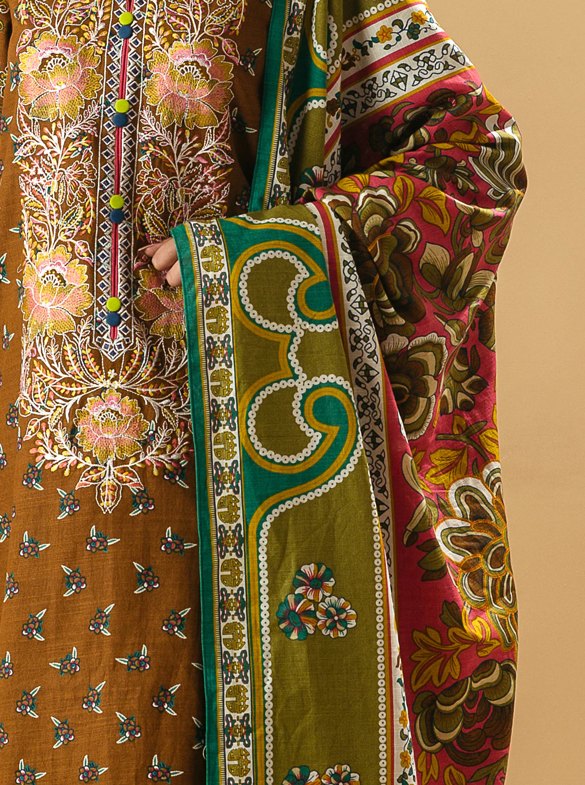3 PIECE - EMBROIDERED KHADDAR SUIT - ARCADION - Image 2