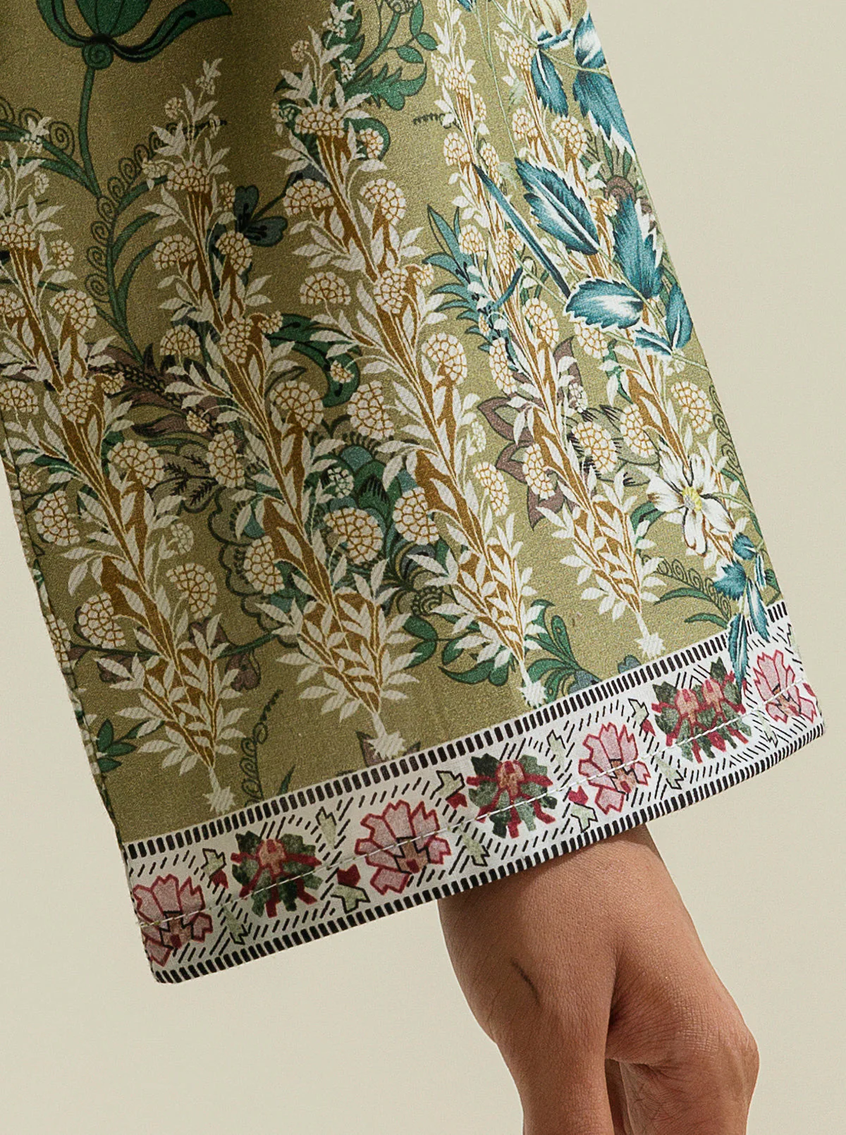 1 PIECE - PRINTED CAMBRIC SHIRT - SCALLION MEADOW - Image 3