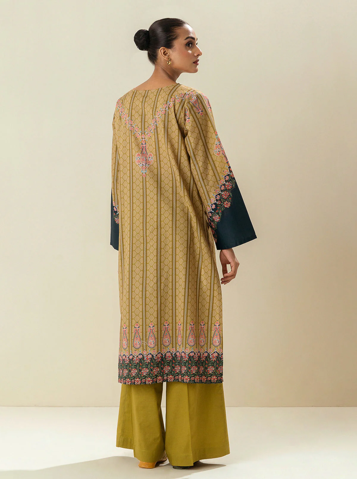 1 PIECE - PRINTED CAMBRIC SHIRT - GOLDEN HONEY - Image 2