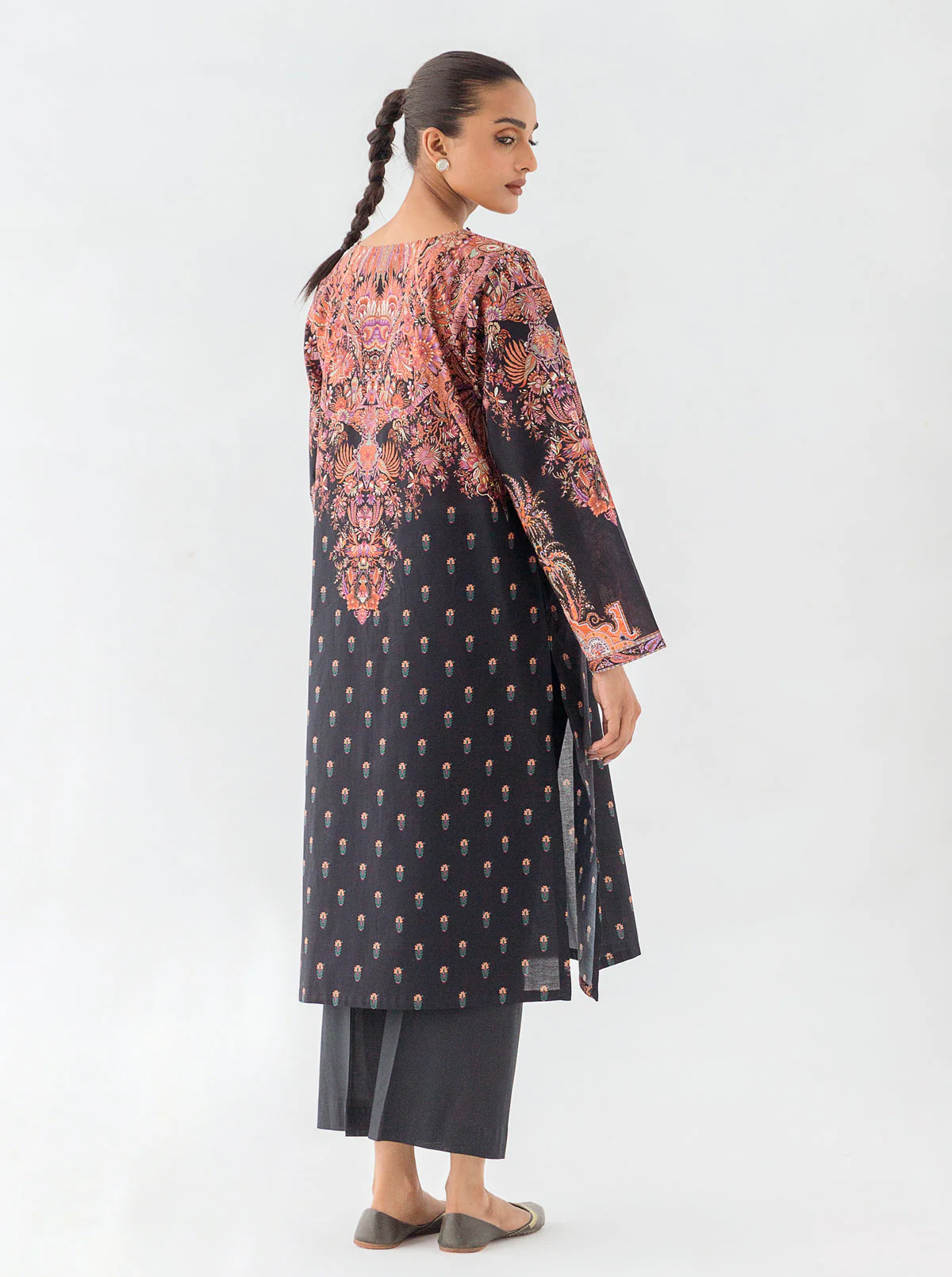 1 PIECE - PRINTED CAMBRIC SHIRT - BLACK BROCADE - Image 2