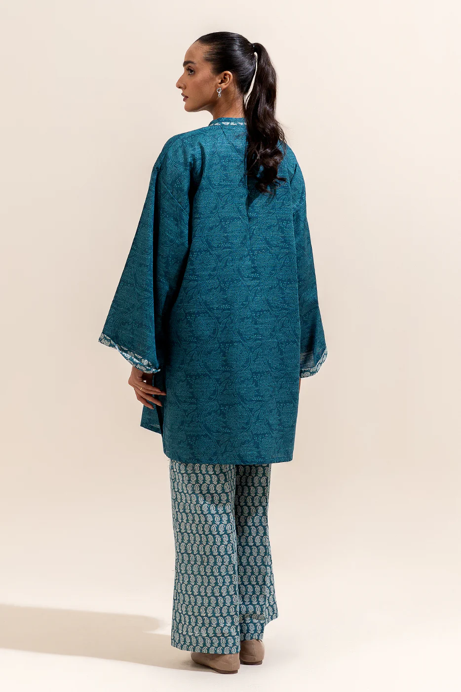 2 PIECE PRINTED KHADDAR SUIT-TEALISH VERVE (UNSTITCHED) - Image 3
