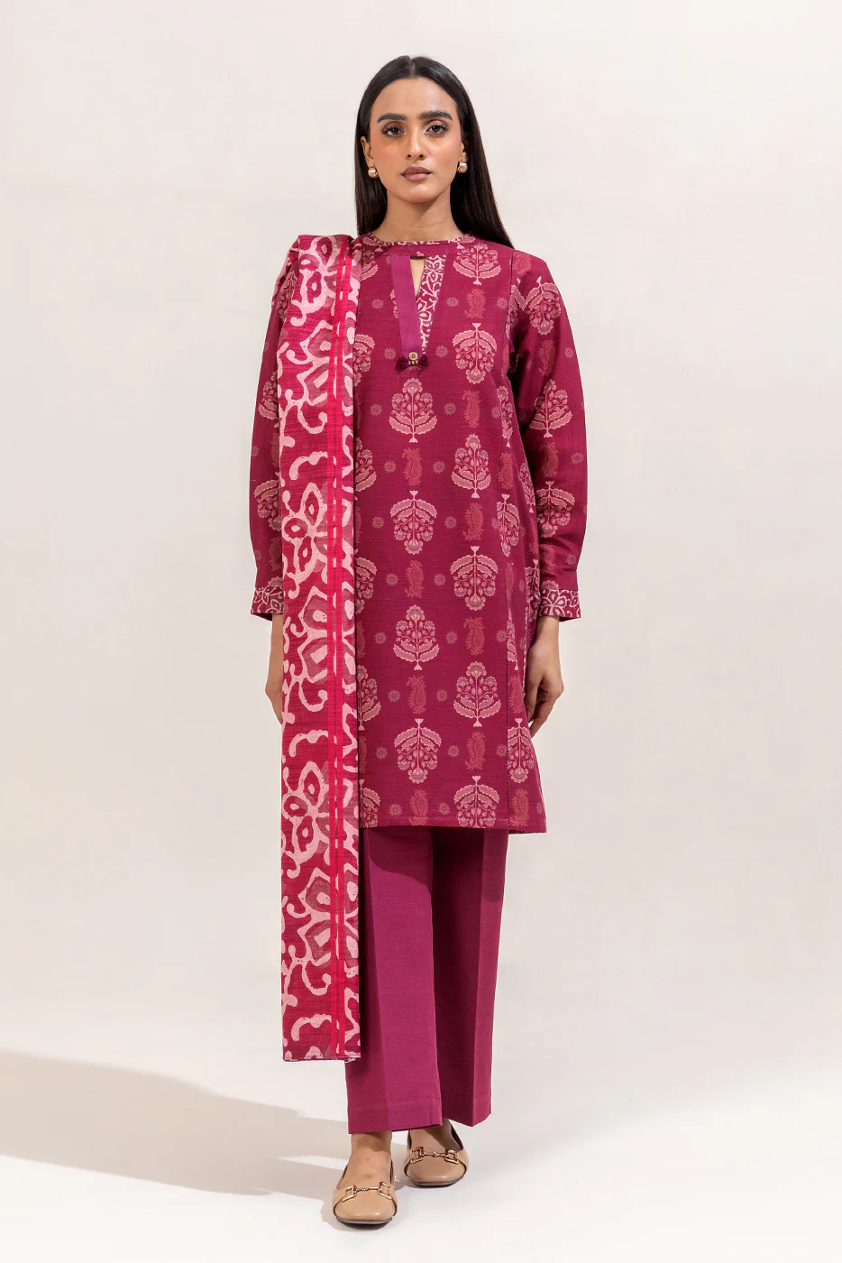 3 PIECE PRINTED KHADDAR SUIT-MULBERRY GROVE (UNSTITCHED) - Image 2