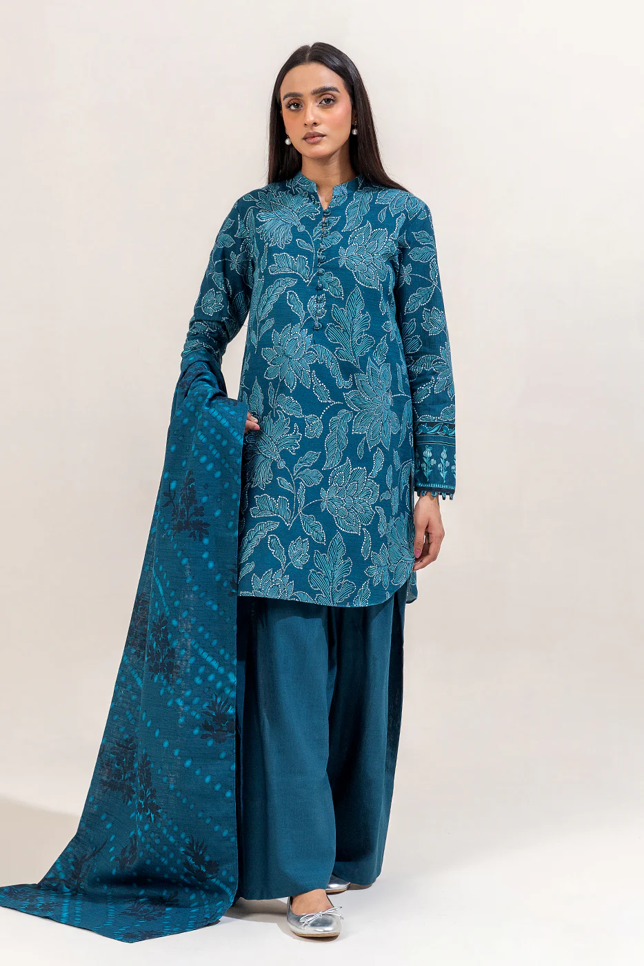 3 PIECE PRINTED KHADDAR SUIT-AEGAN HAVEN (UNSTITCHED) - Image 2