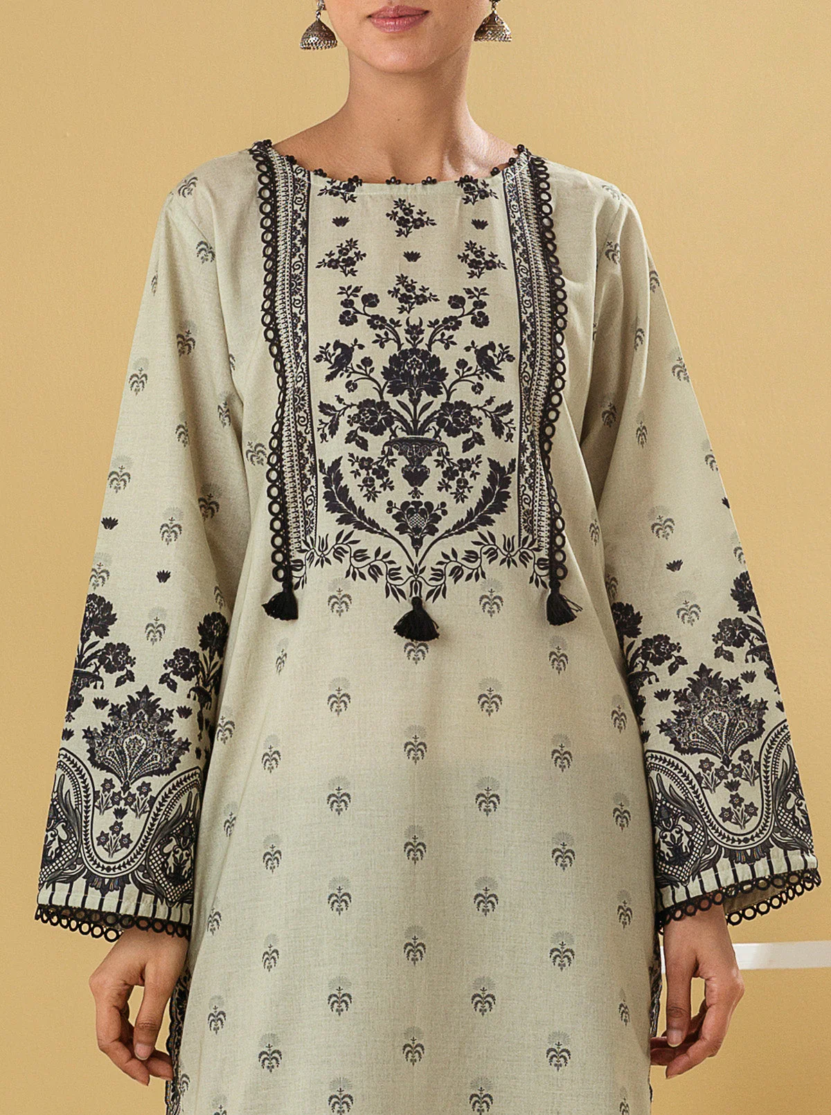 1 PIECE - PRINTED LAWN SHIRT - MAJESTIC BLOOM - Image 2
