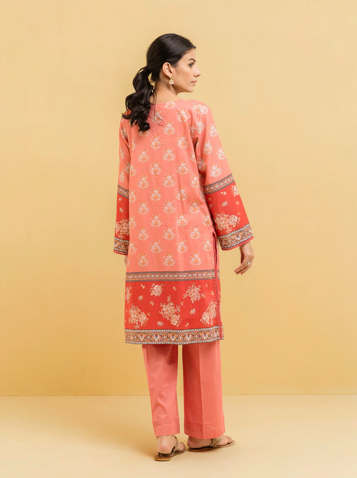 2 PIECE - PRINTED LAWN SUIT - CORAL HAZE - Image 4