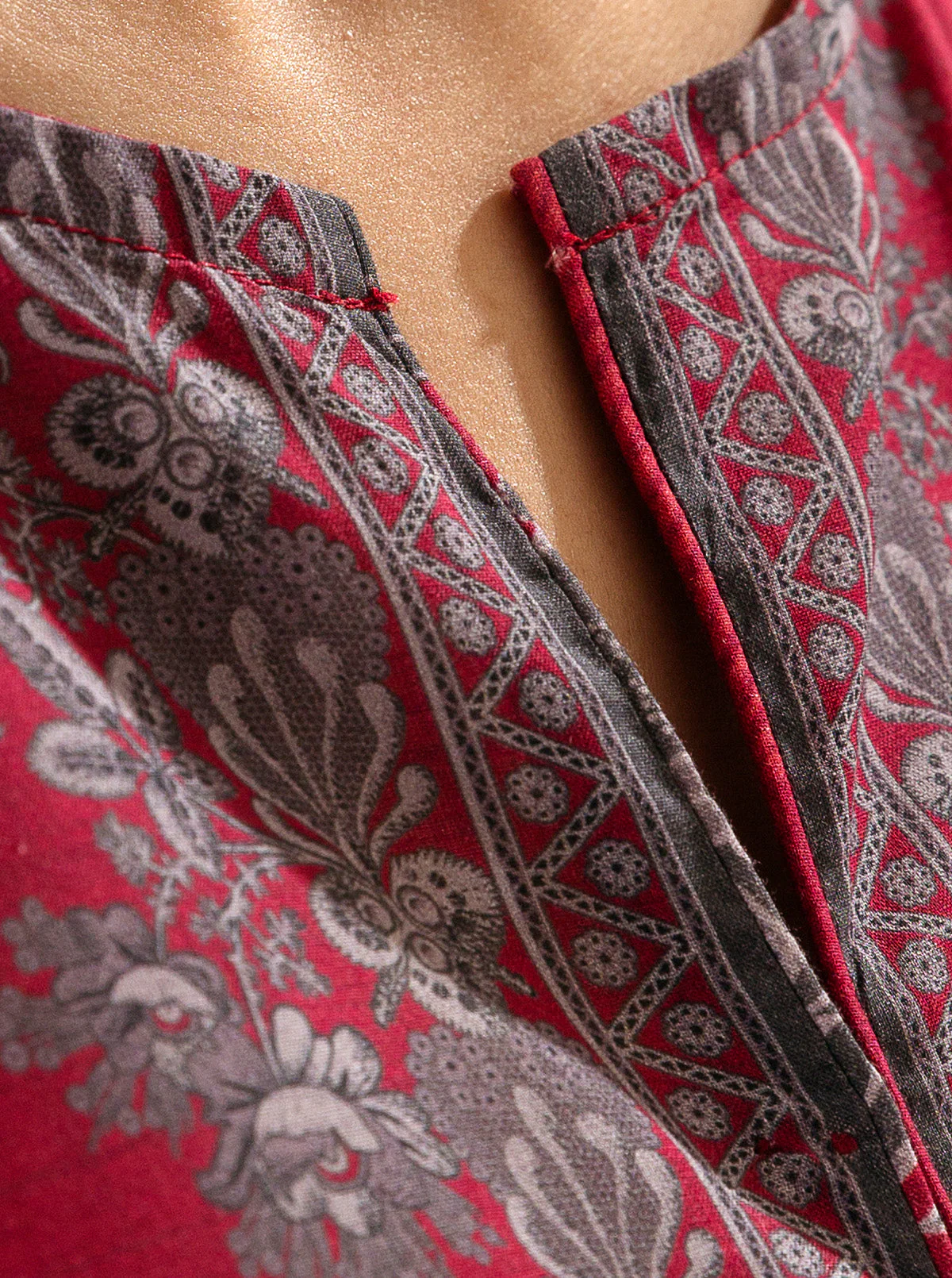 2 PIECE - PRINTED LAWN SUIT - ROUGE GLEAM - Image 5
