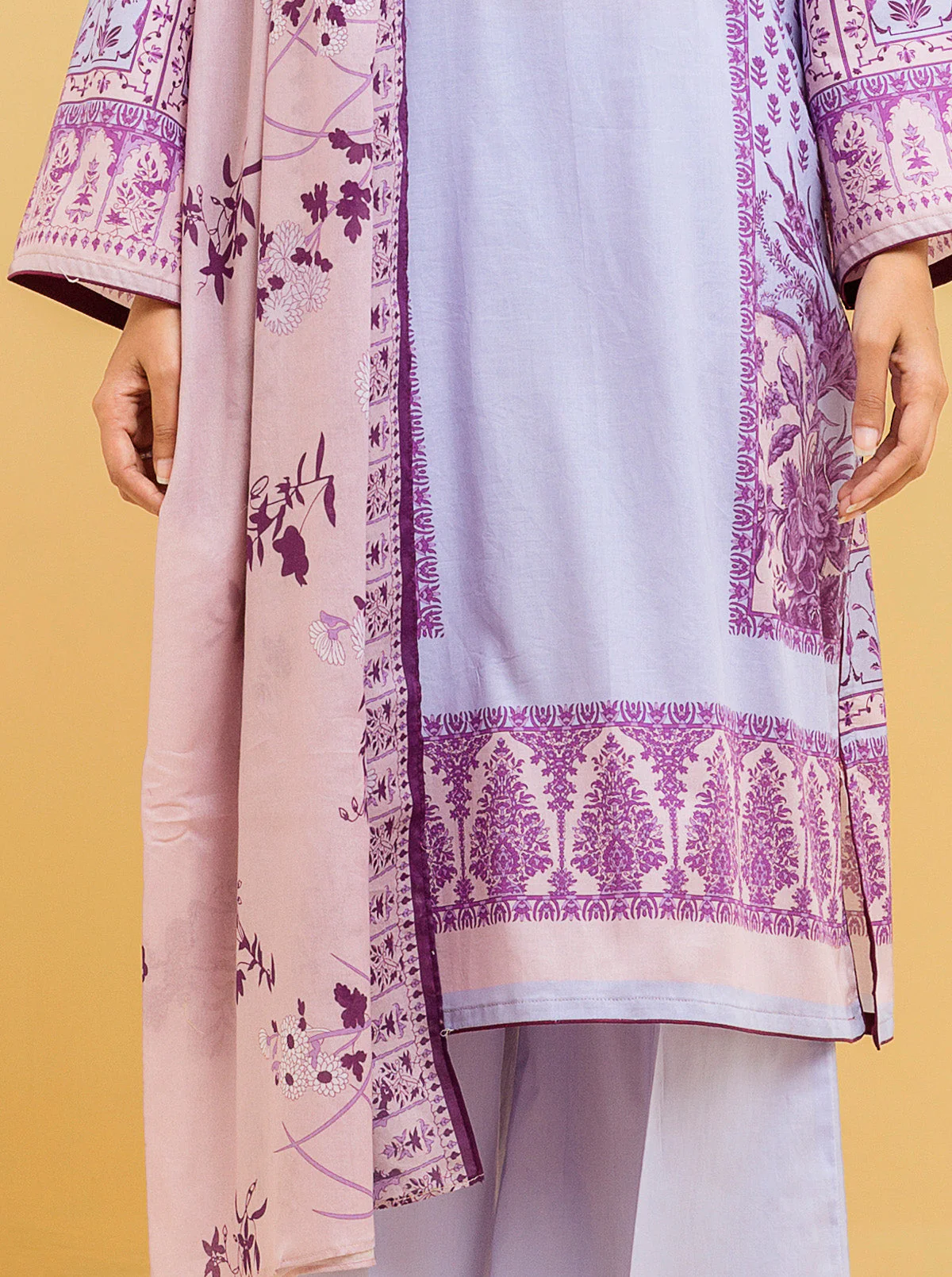 3 PIECE - PRINTED LAWN SUIT - LILAC BREEZE - Image 2