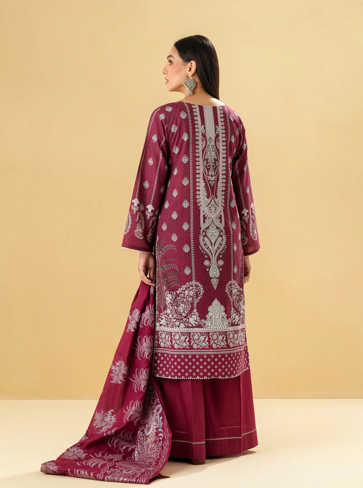 3 PIECE - EMBROIDERED LAWN SUIT - ROCOCO DREAM - Image 6