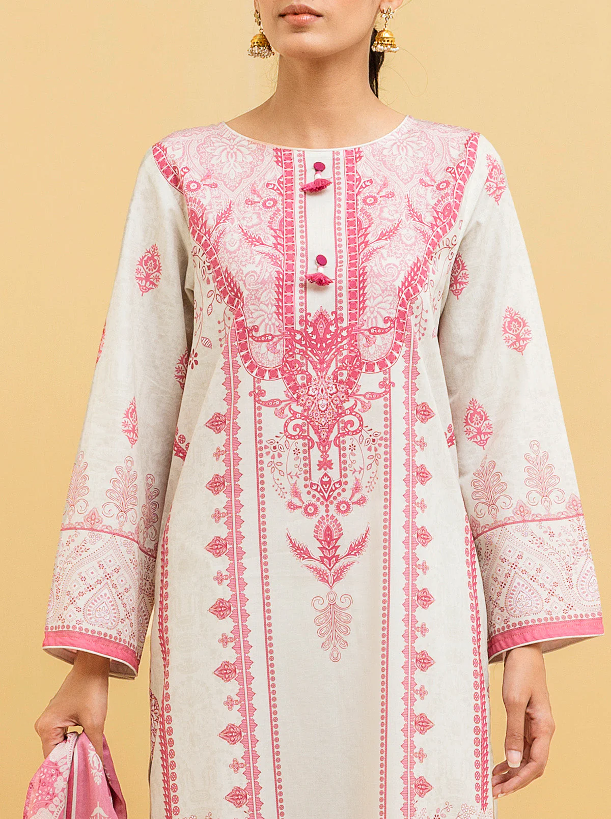 3 PIECE - PRINTED LAWN SUIT - QUARTZ PEARL - Image 4