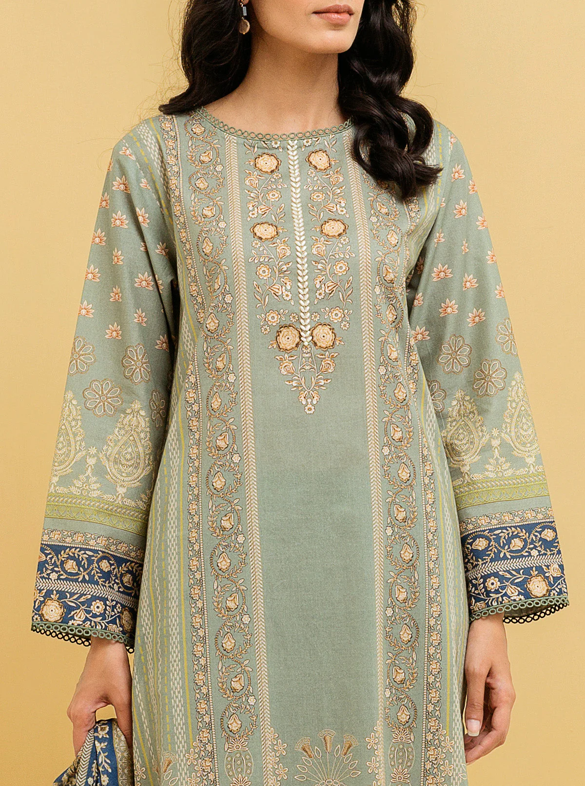 3 PIECE - PRINTED LAWN SUIT - ETHNIC ELEGANCE - Image 4