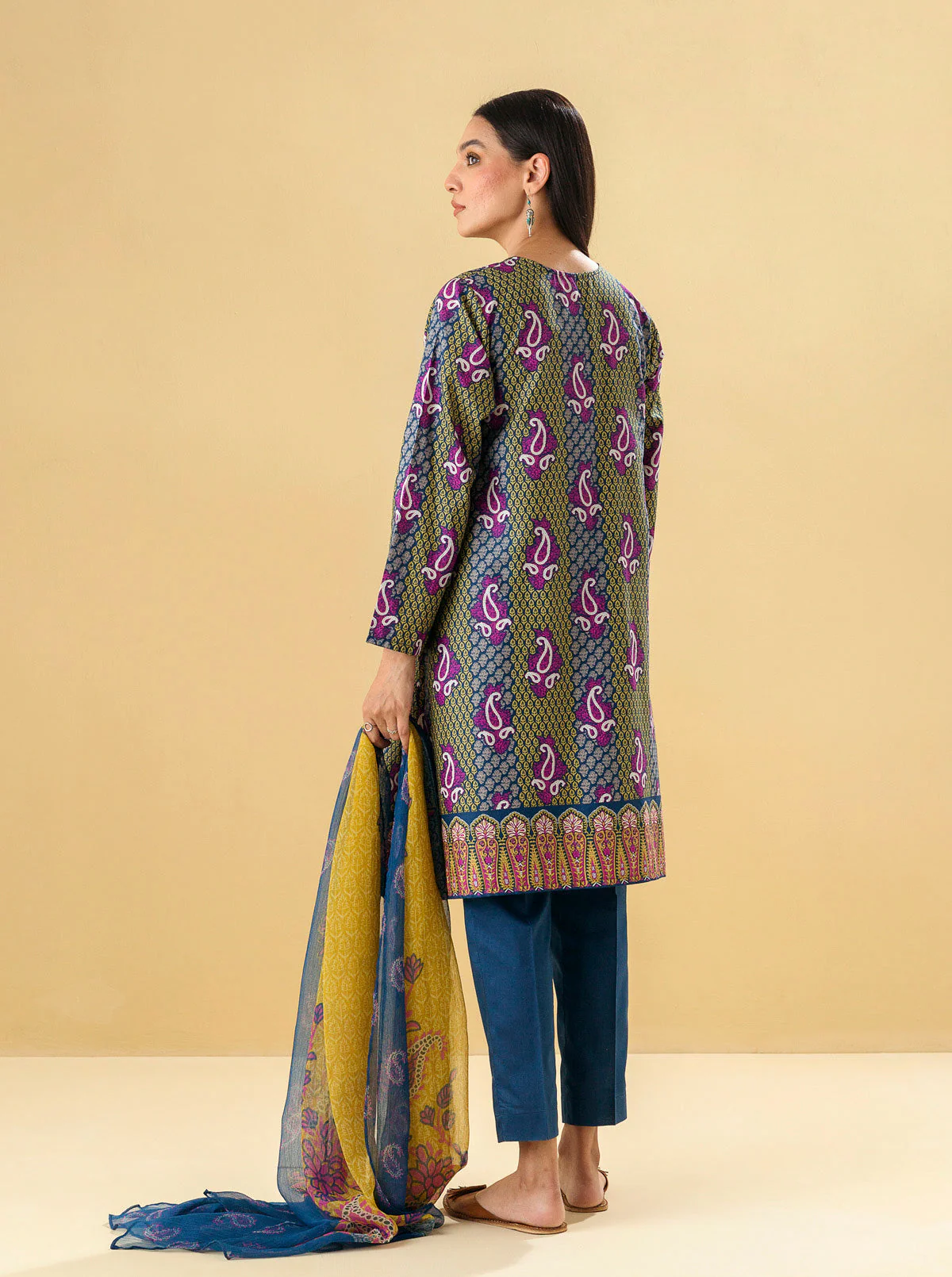 3 PIECE - PRINTED LAWN SUIT - PAISLEY CRAFT - Image 6