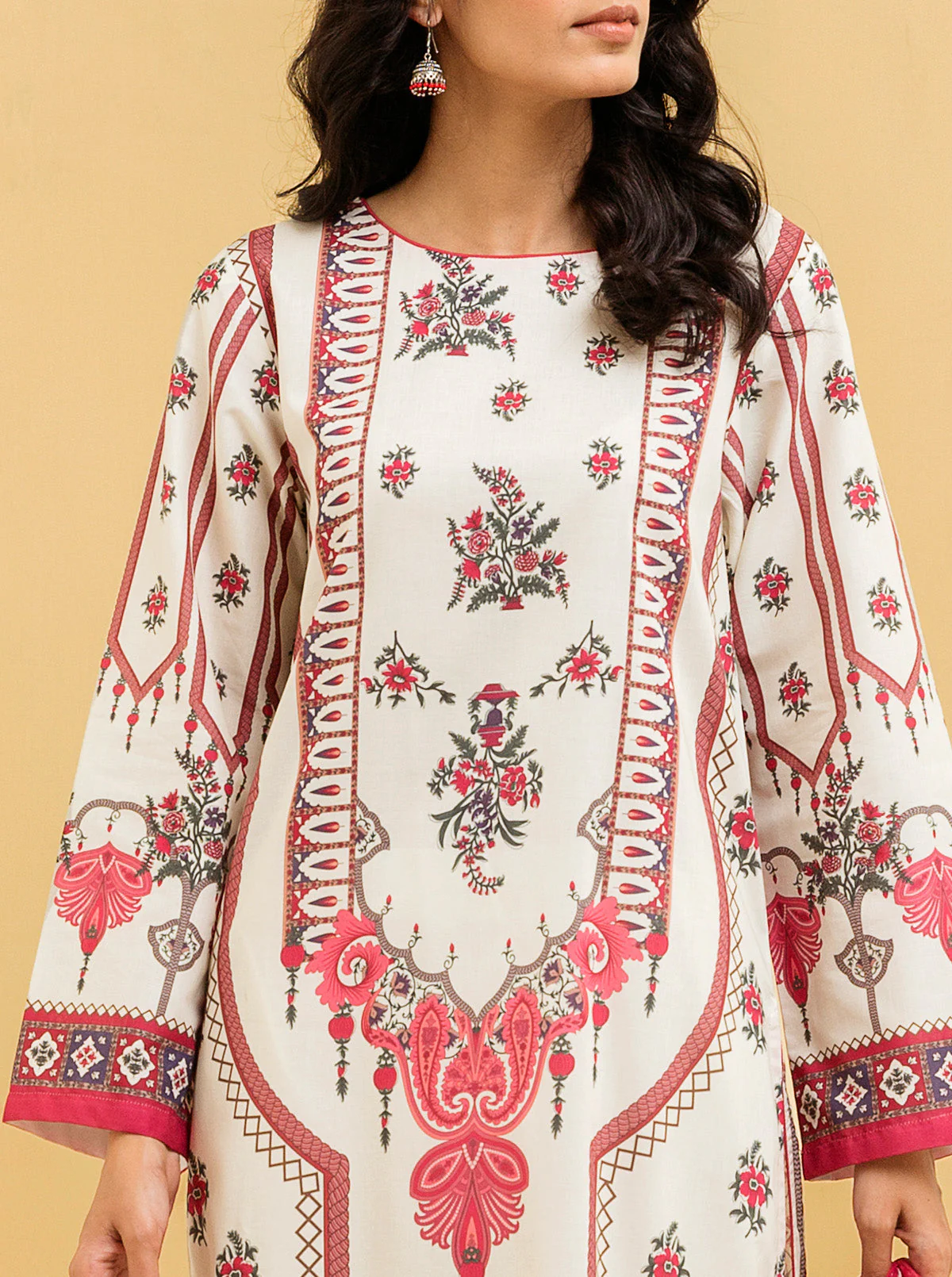 3 PIECE - PRINTED LAWN SUIT - SPRING DELIGHT - Image 4