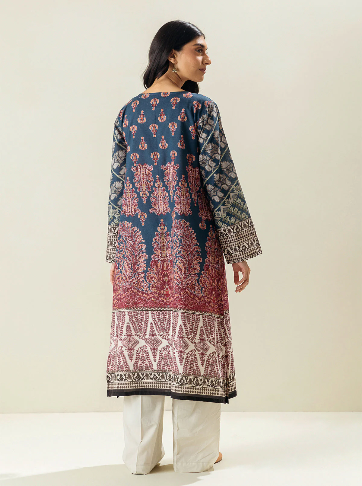 1 PIECE - PRINTED LAWN SHIRT - NAVY CLOUDS - Image 2