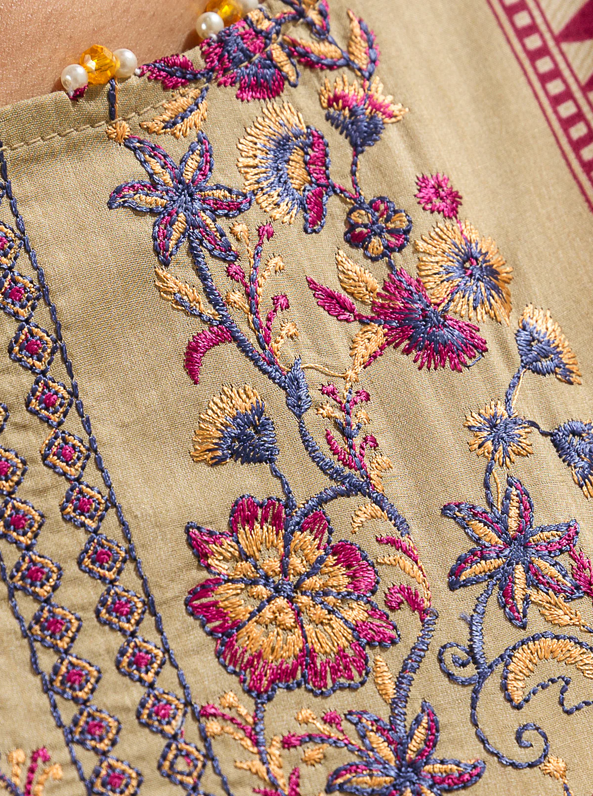 3 PIECE - EMBROIDERD LAWN SUIT - APRICOT DAYDREAM - Image 3