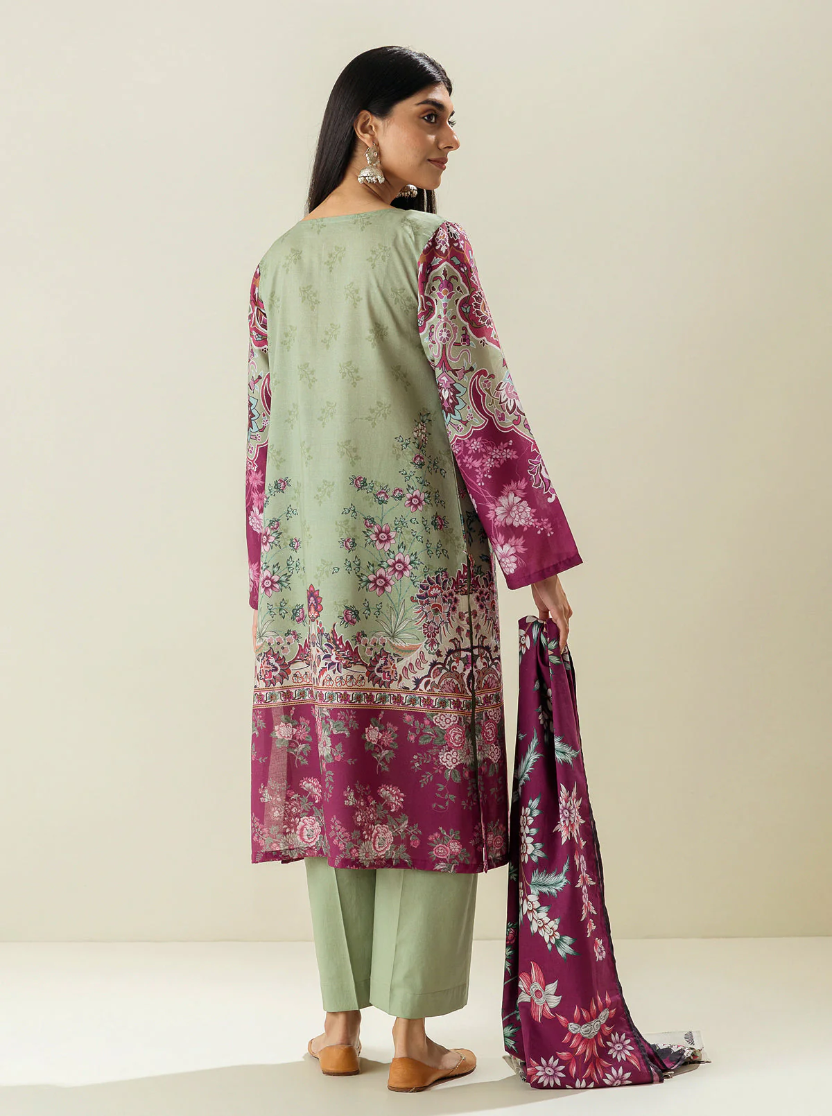 3 PIECE - PRINTED LAWN SUIT - APPLE HERITAGE - Image 3