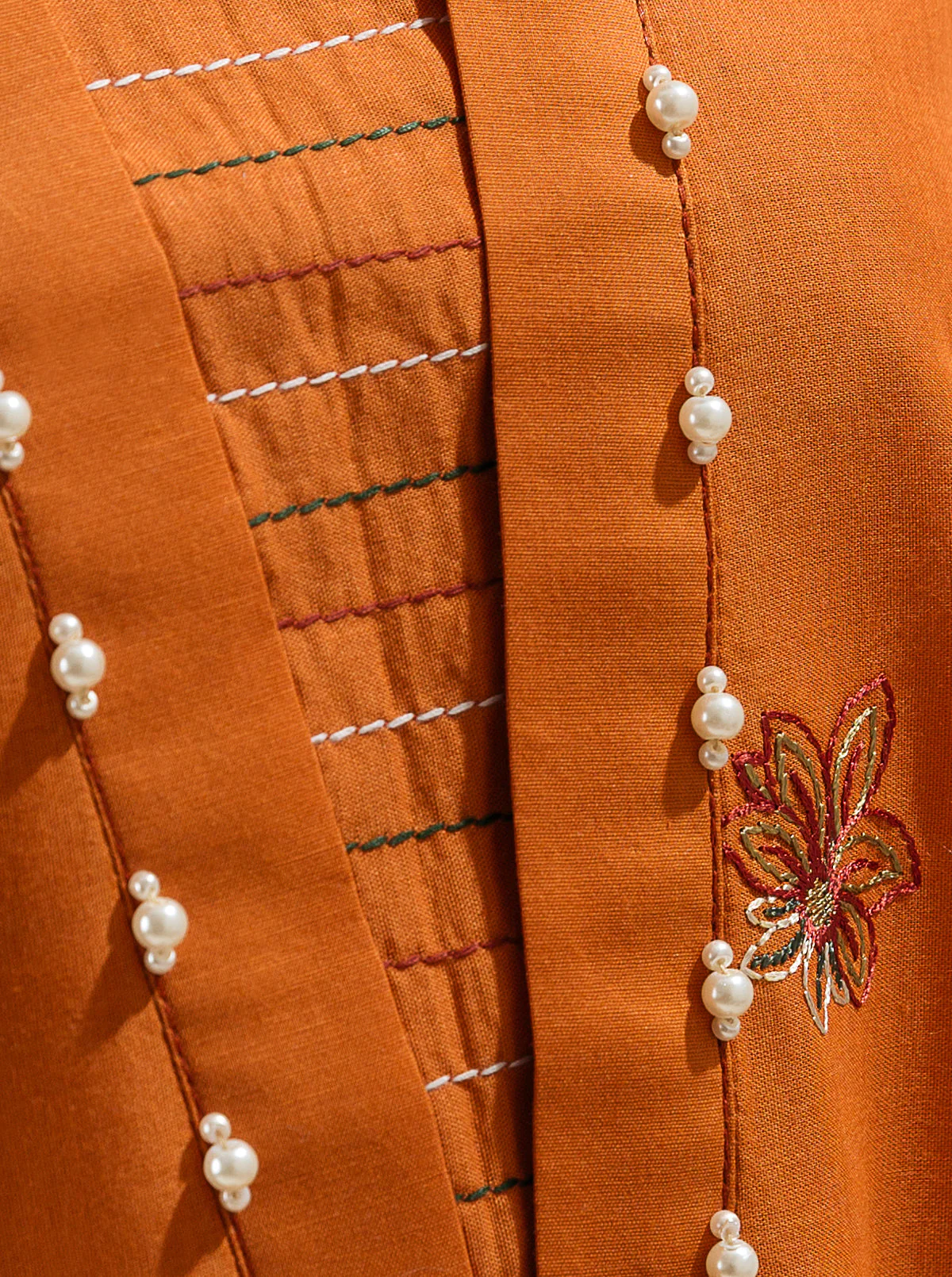3 PIECE - EMBROIDERD LAWN SUIT - FALL FANTASY - Image 2