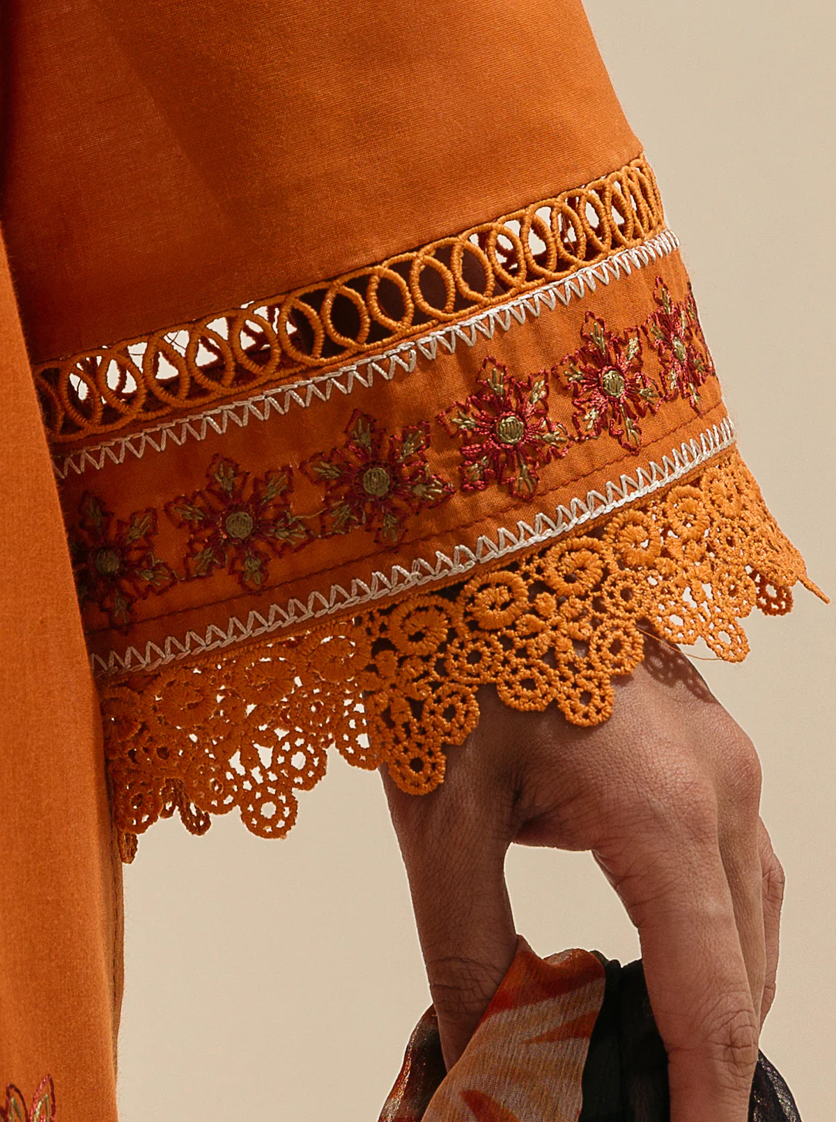 3 PIECE - EMBROIDERD LAWN SUIT - FALL FANTASY - Image 3