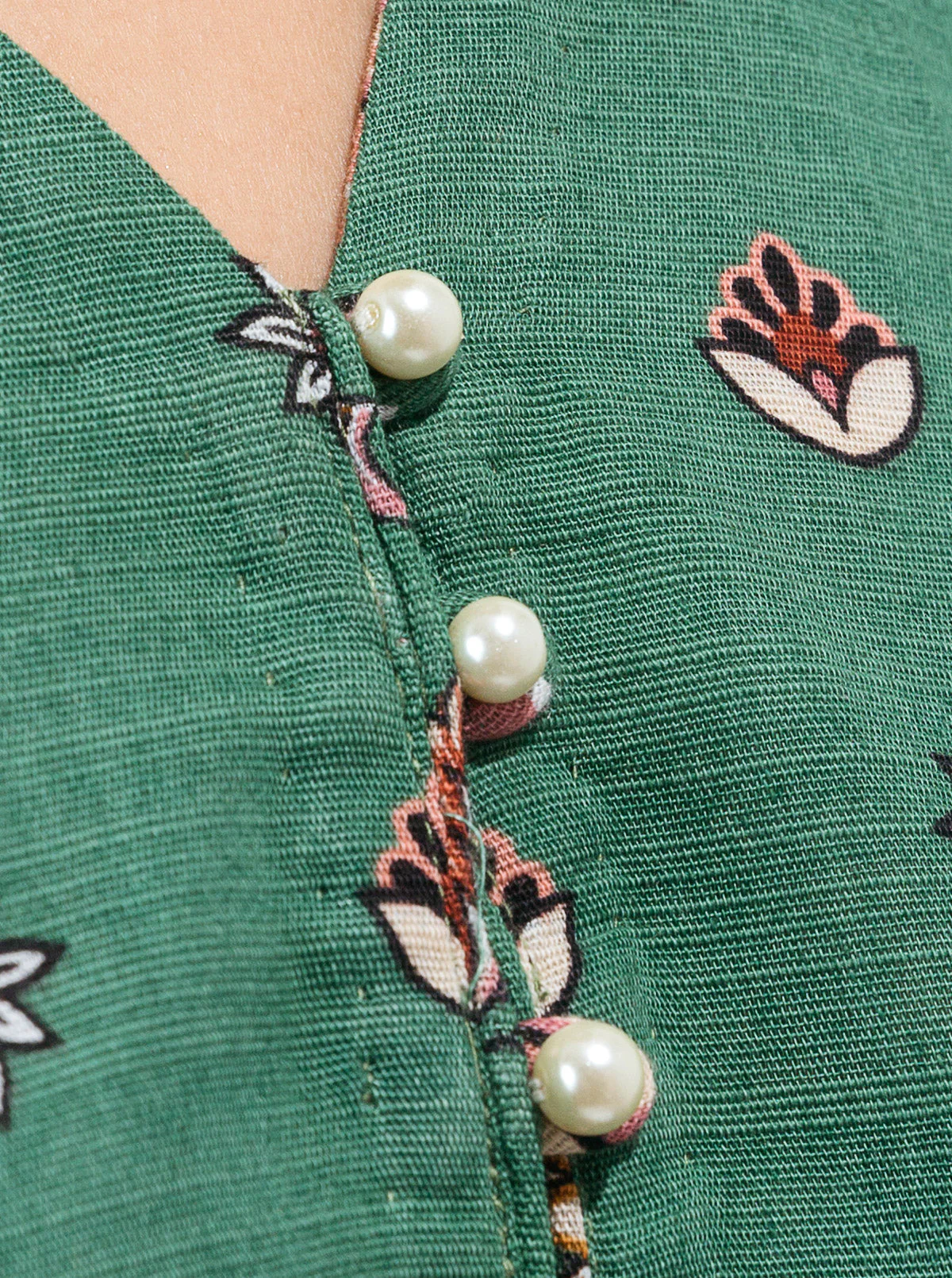2 PIECE - PRINTED KHADDAR SUIT - WHISPERING TEAL - Image 3