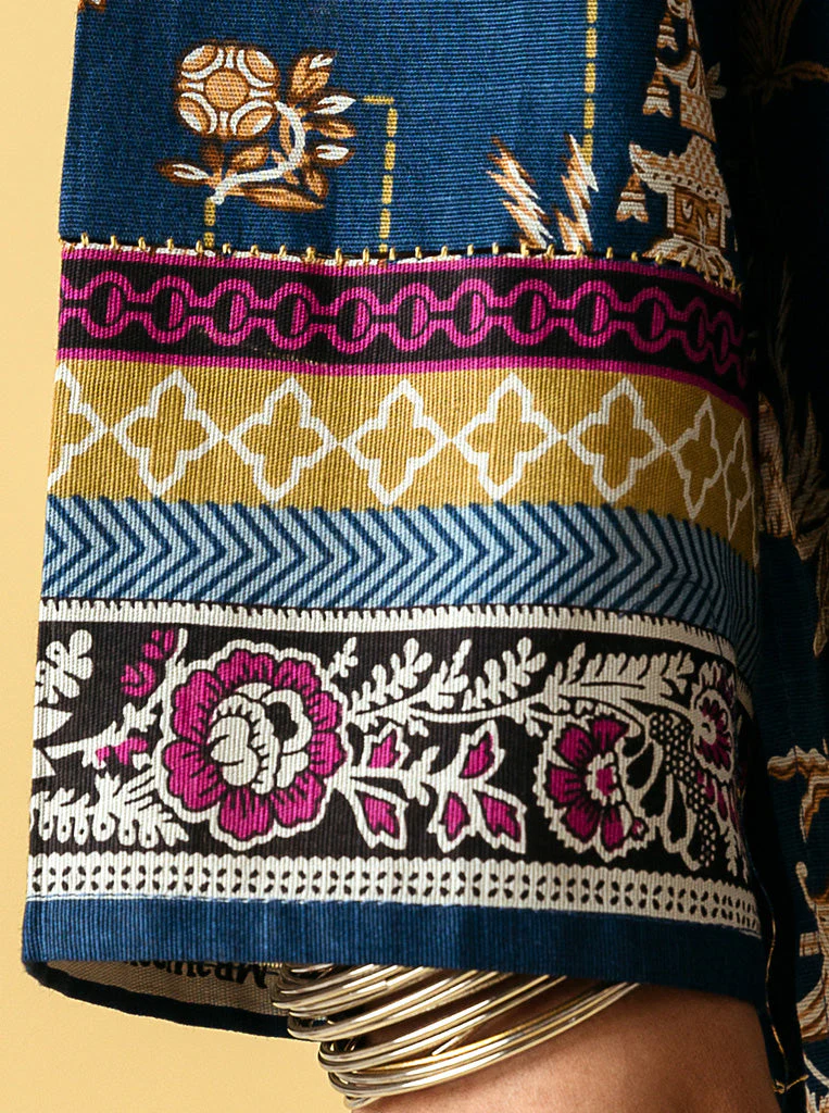 2 PIECE - PRINTED KHADDAR SUIT - NAVY CRAFT - Image 3
